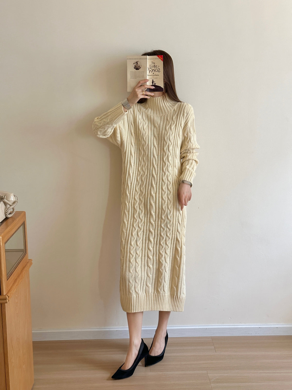 Denver Off White Cable Knit Dress