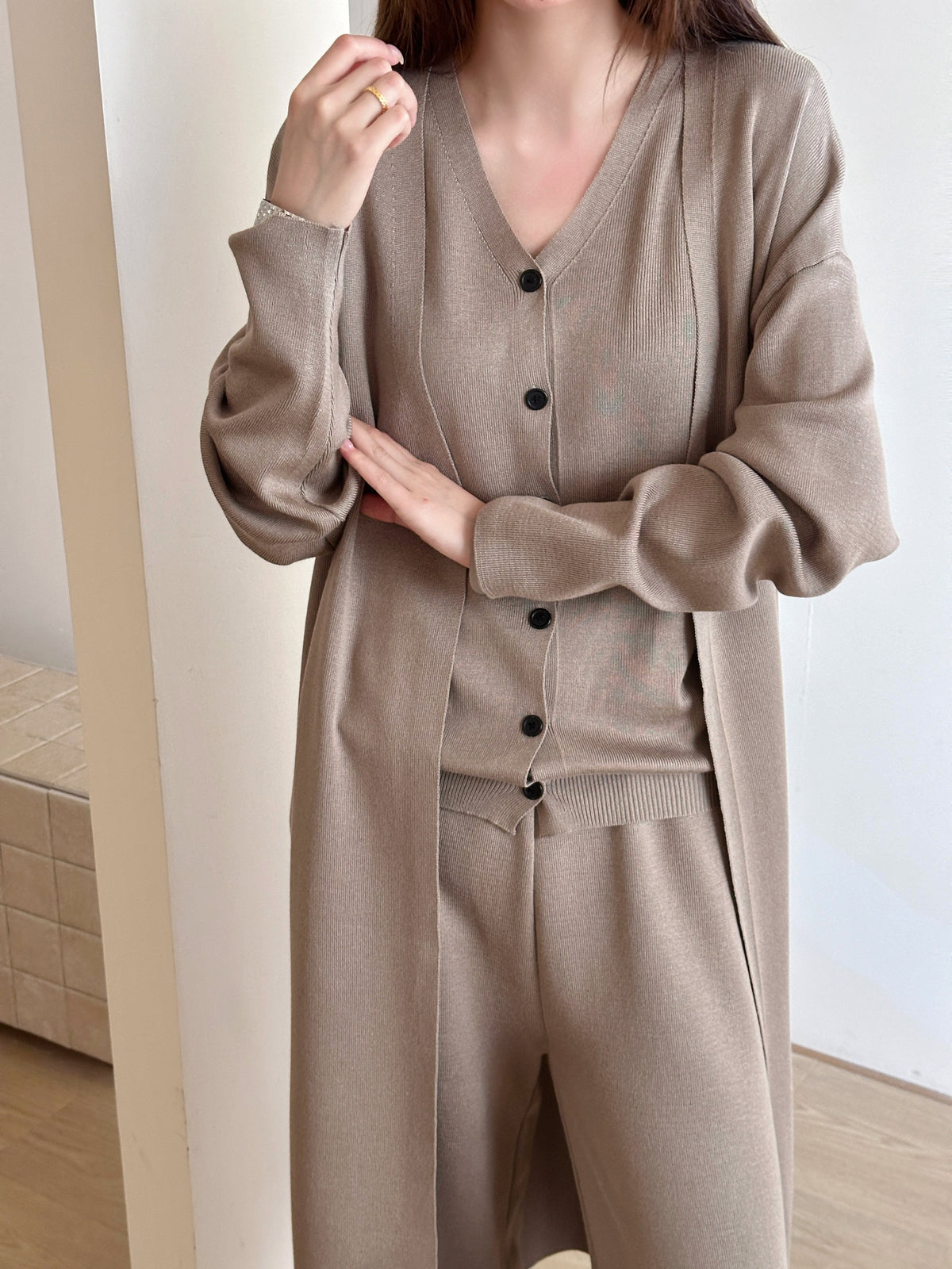 Vienna Buttoned Three Piece Knit Suit