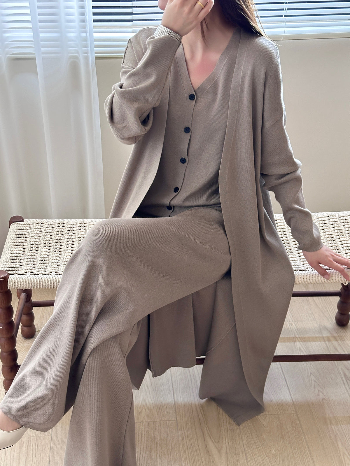 Vienna Buttoned Three Piece Knit Suit