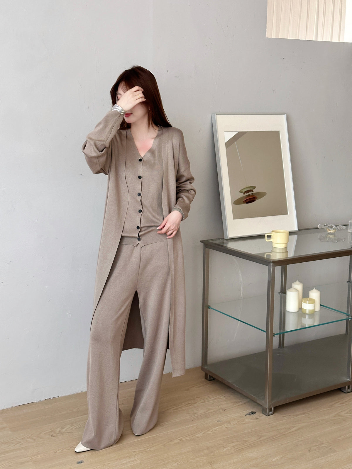 Vienna Buttoned Three Piece Knit Suit