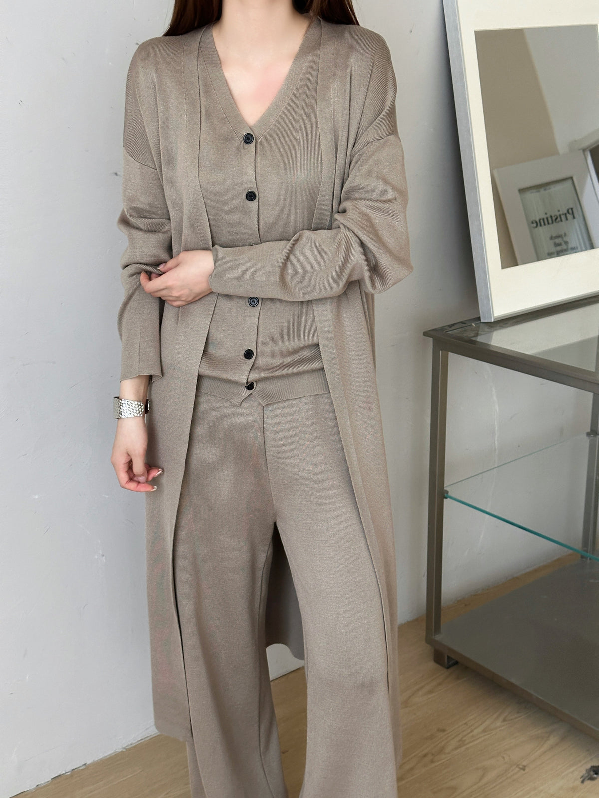 Vienna Buttoned Three Piece Knit Suit