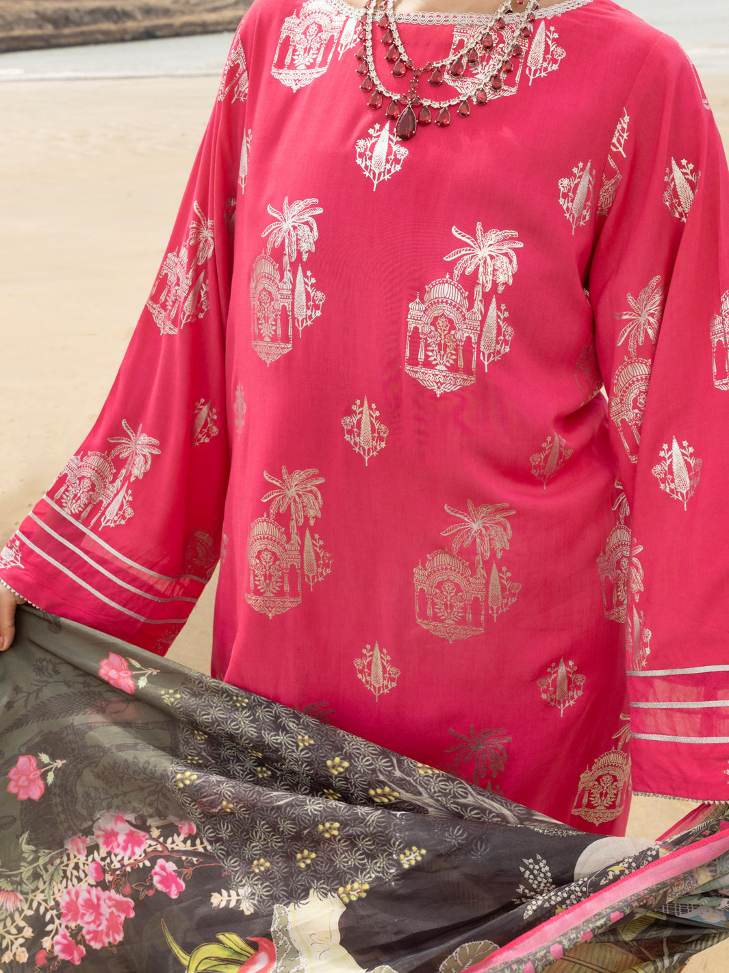 Pink Viscose 3 Piece Unstitched - ALP-3PS-2044