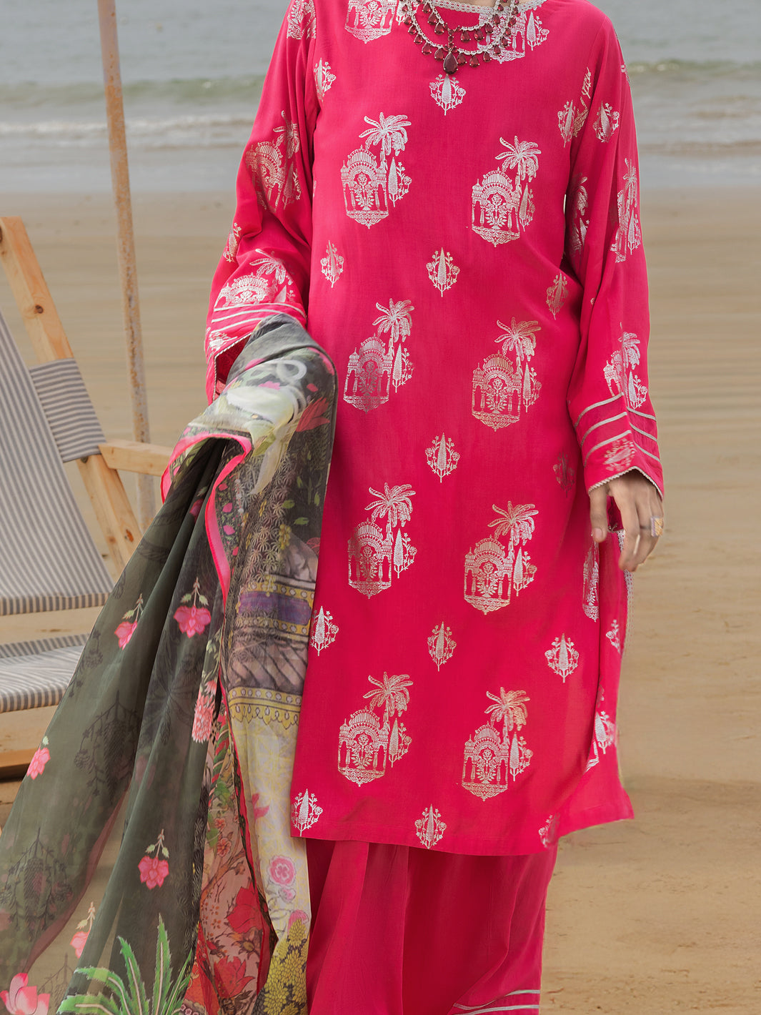 Pink Viscose 3 Piece Unstitched - ALP-3PS-2044