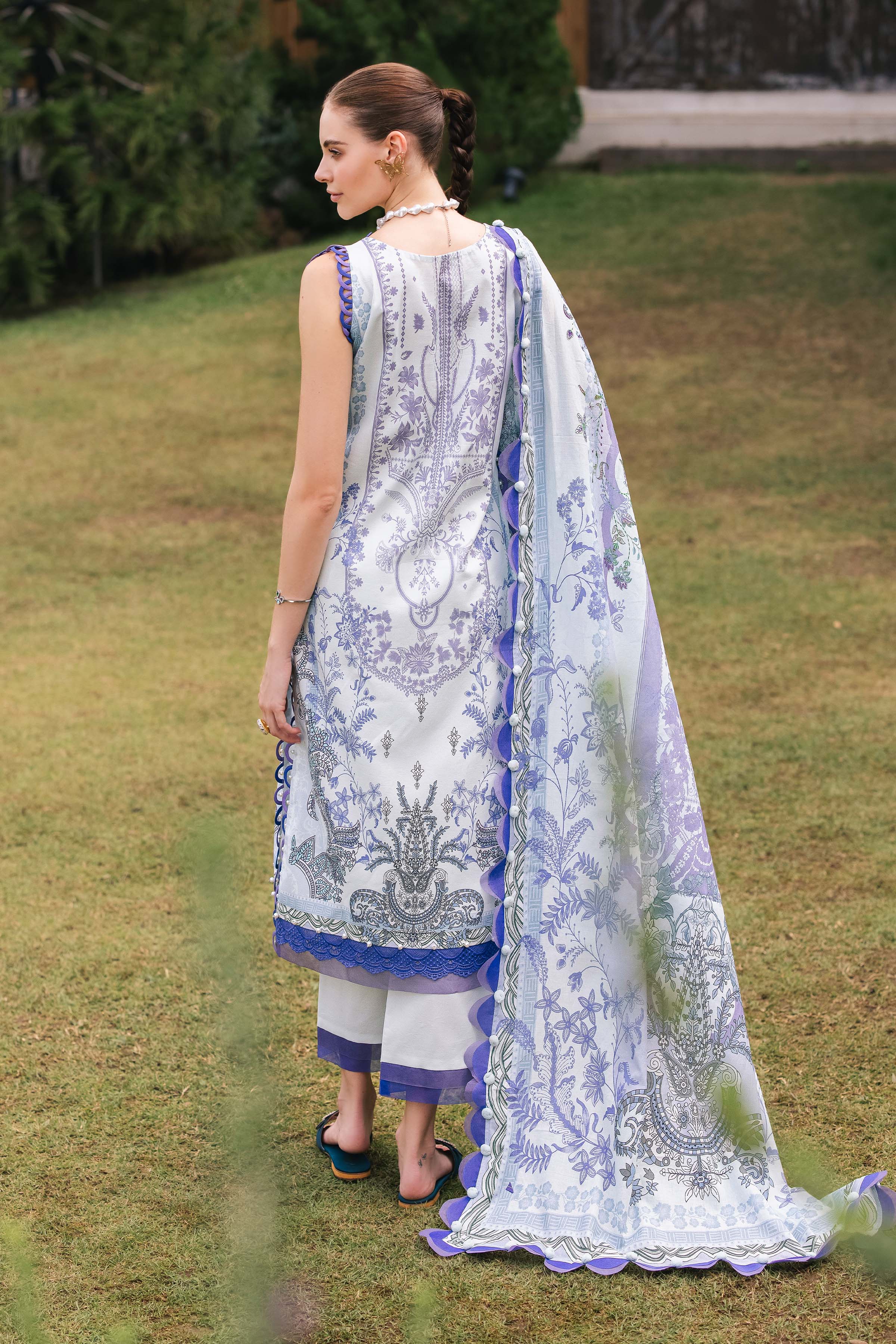 Plain Chiffon Dupatta with trimming