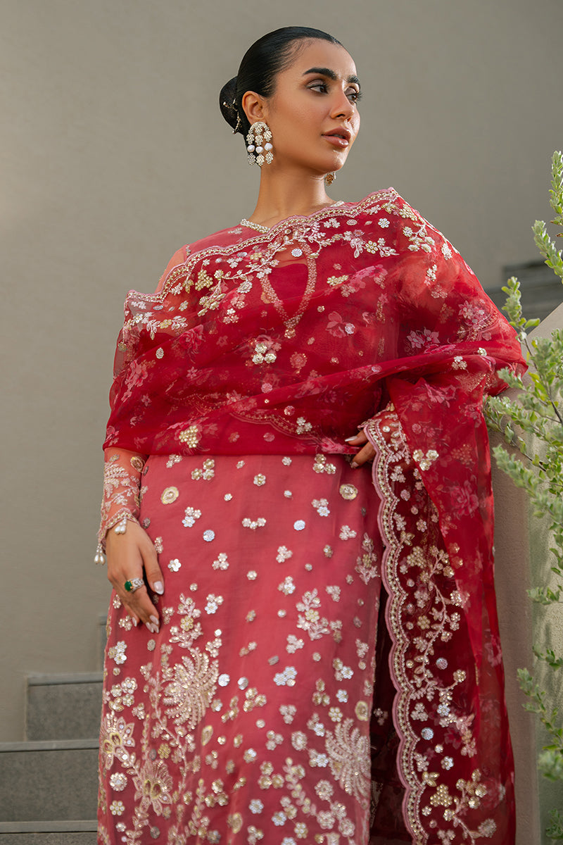 CRIMSON FIRE-3PC ORGANZA EMBROIDERED PRET