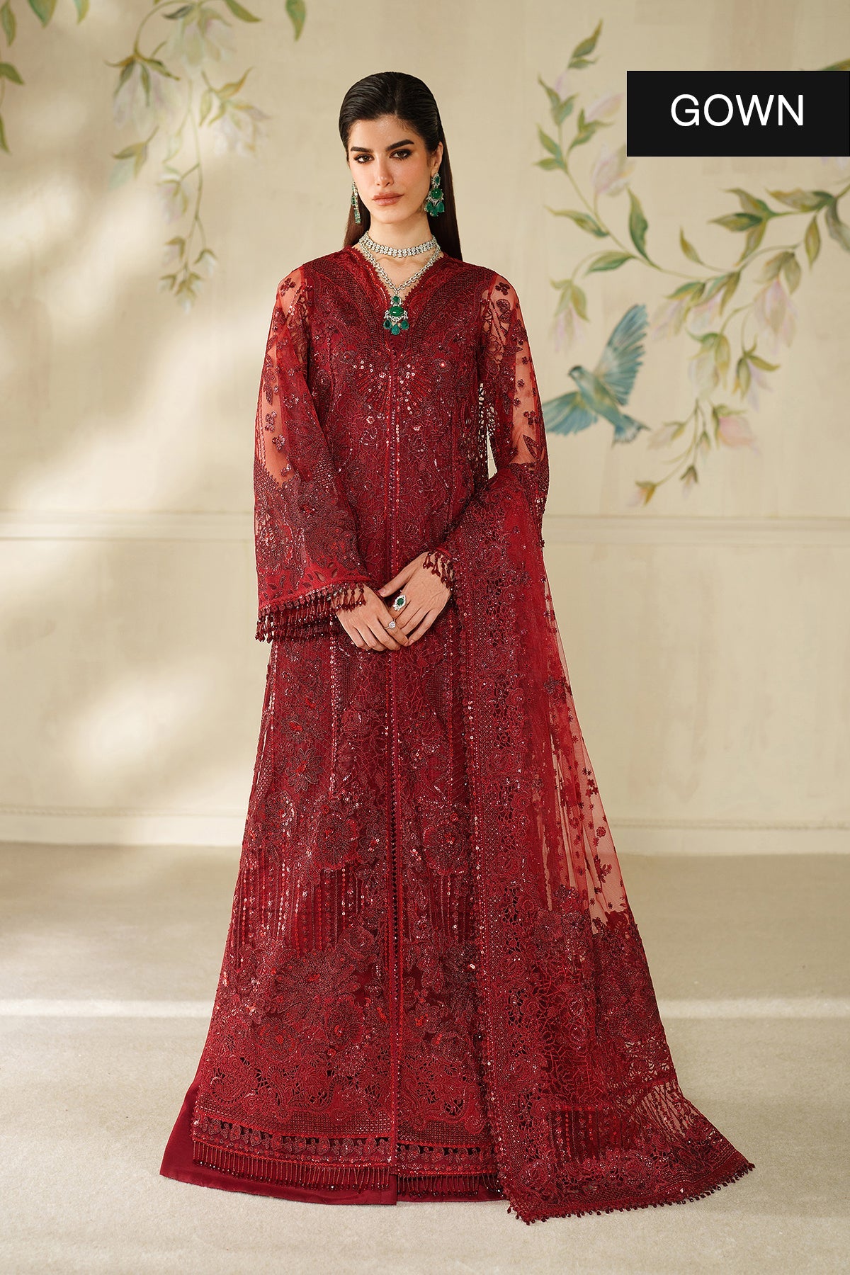 EMBROIDERED NET CH14-01 STITCHED