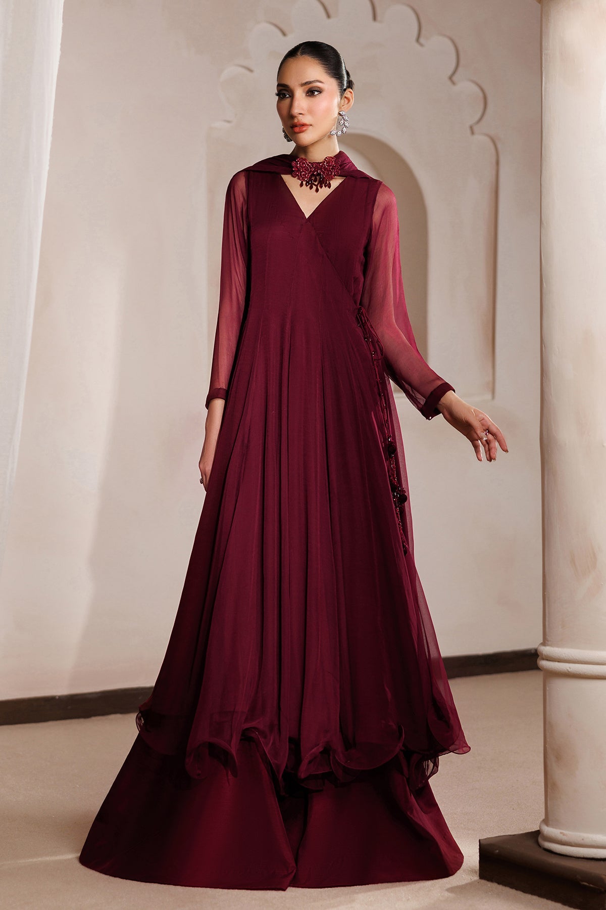 PLAIN CHIFFON FROCK PR-1400