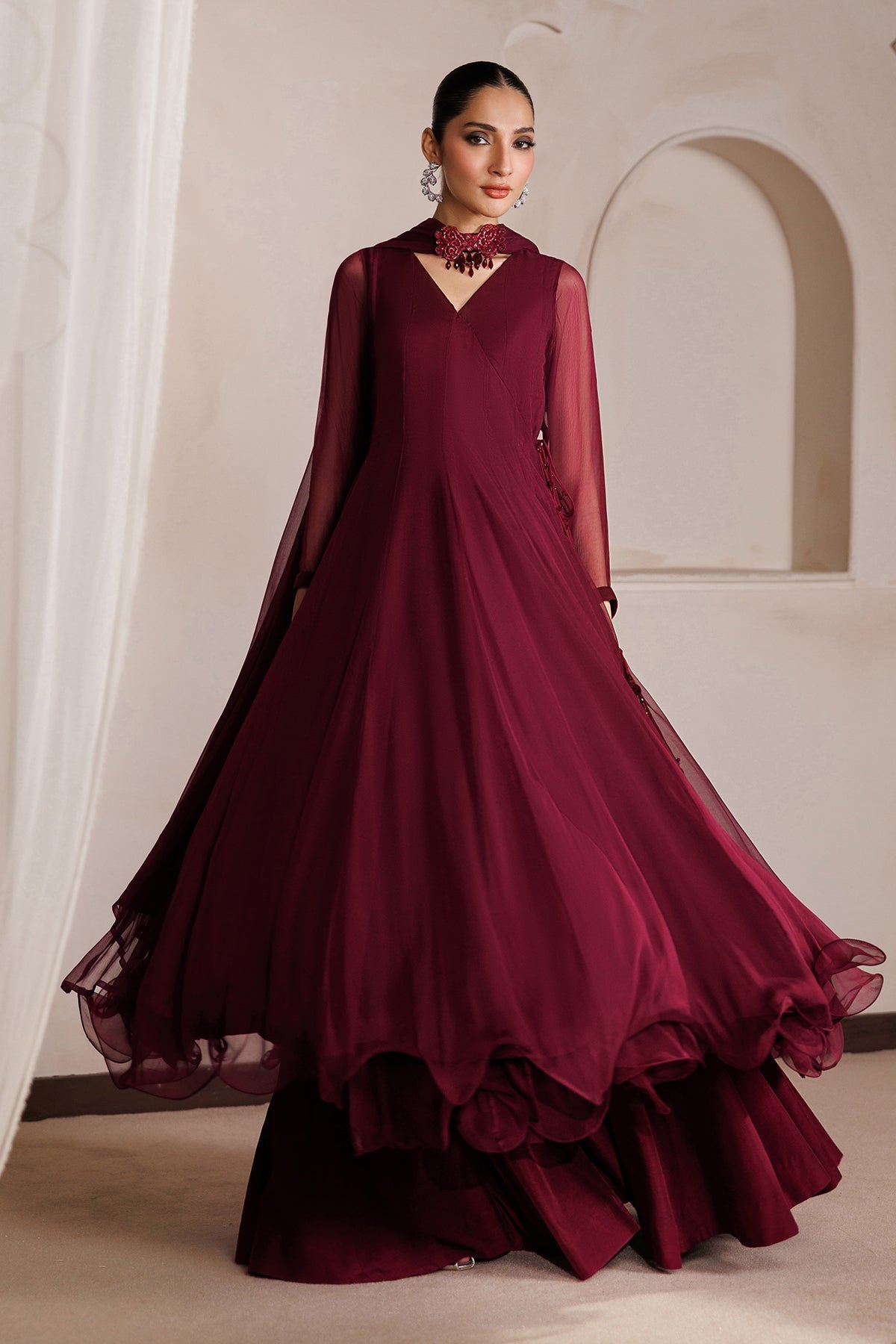 PLAIN CHIFFON FROCK PR-1400