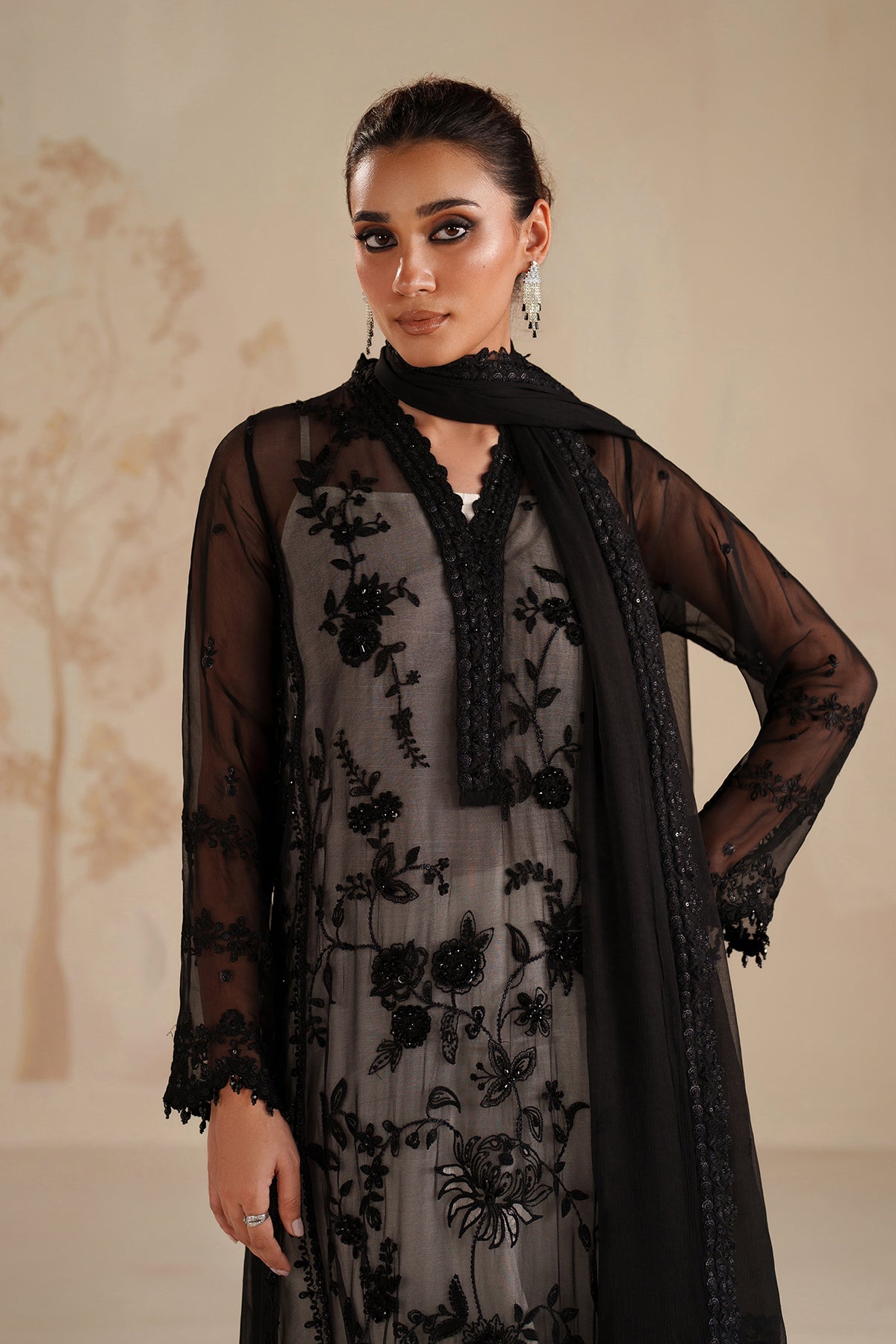 EMBROIDERED CHIFFON SF-4438