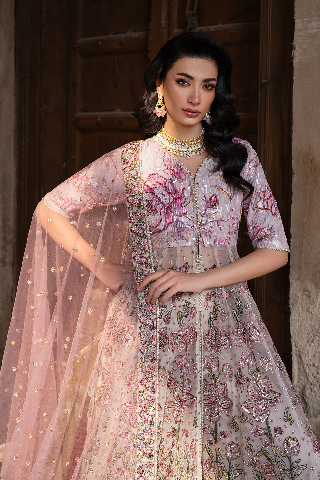 ILC-08 Embroidered Printed Silk (FROCK)