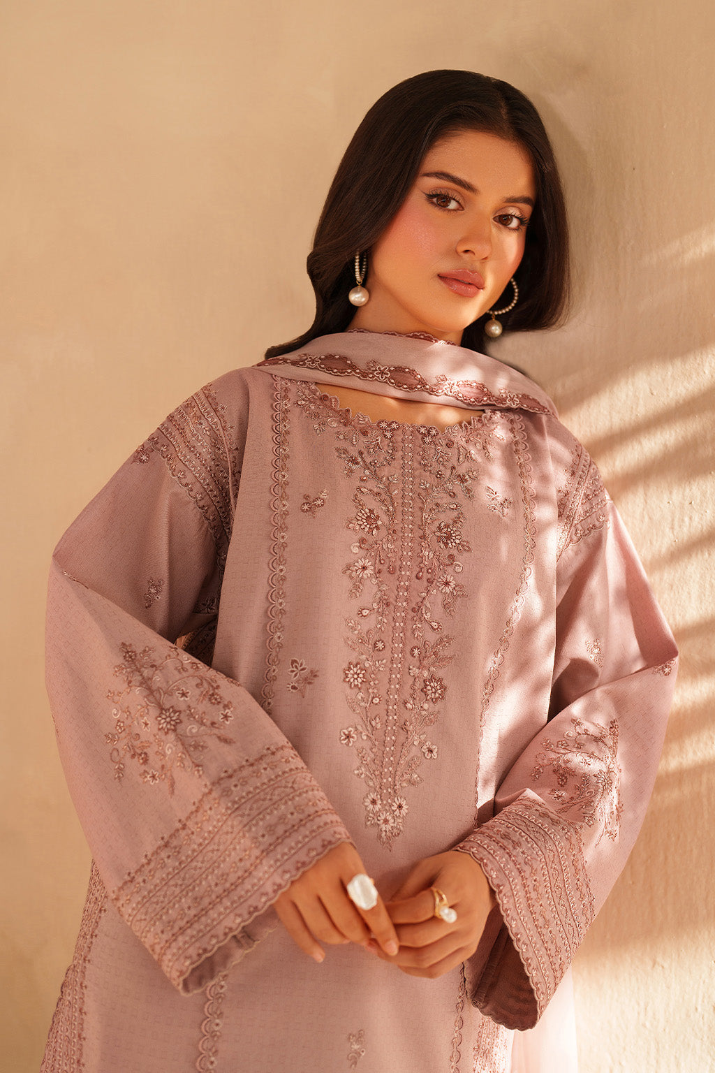 UE-608 Embroidered  Lawn