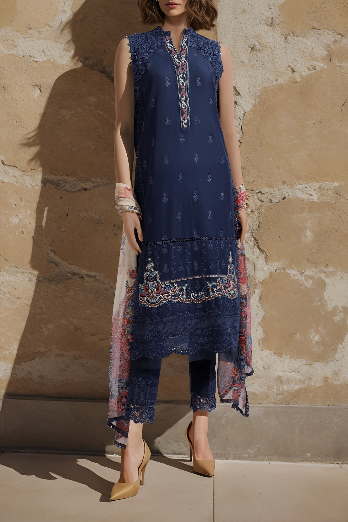 Unstitched Jacquard Embroidered 2 Piece (Shirt/Dupatta)53802