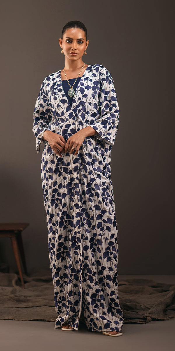 Linen Blend Printed Dress