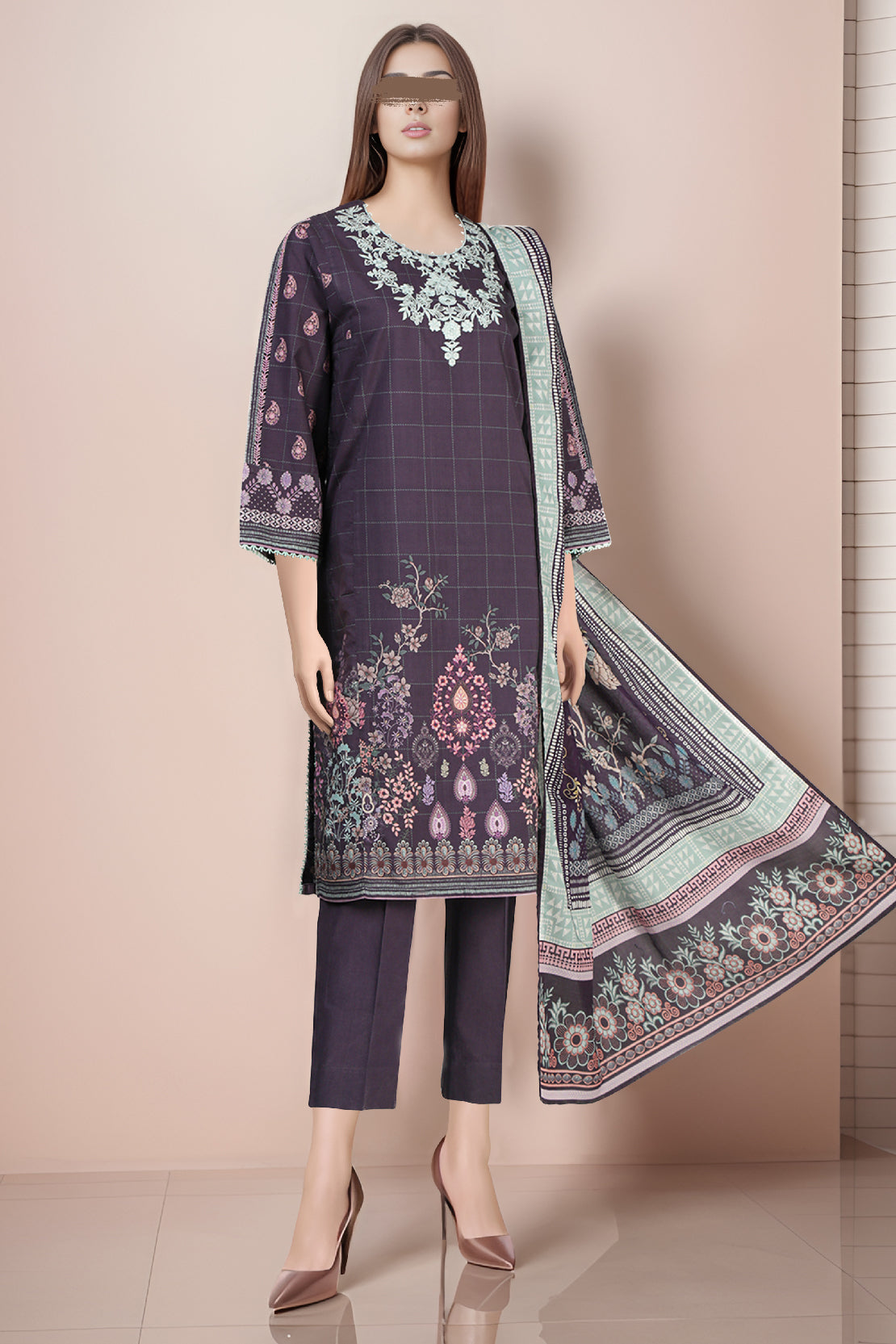 Unstitched Embroidered Cotton Filament Shirt60382
