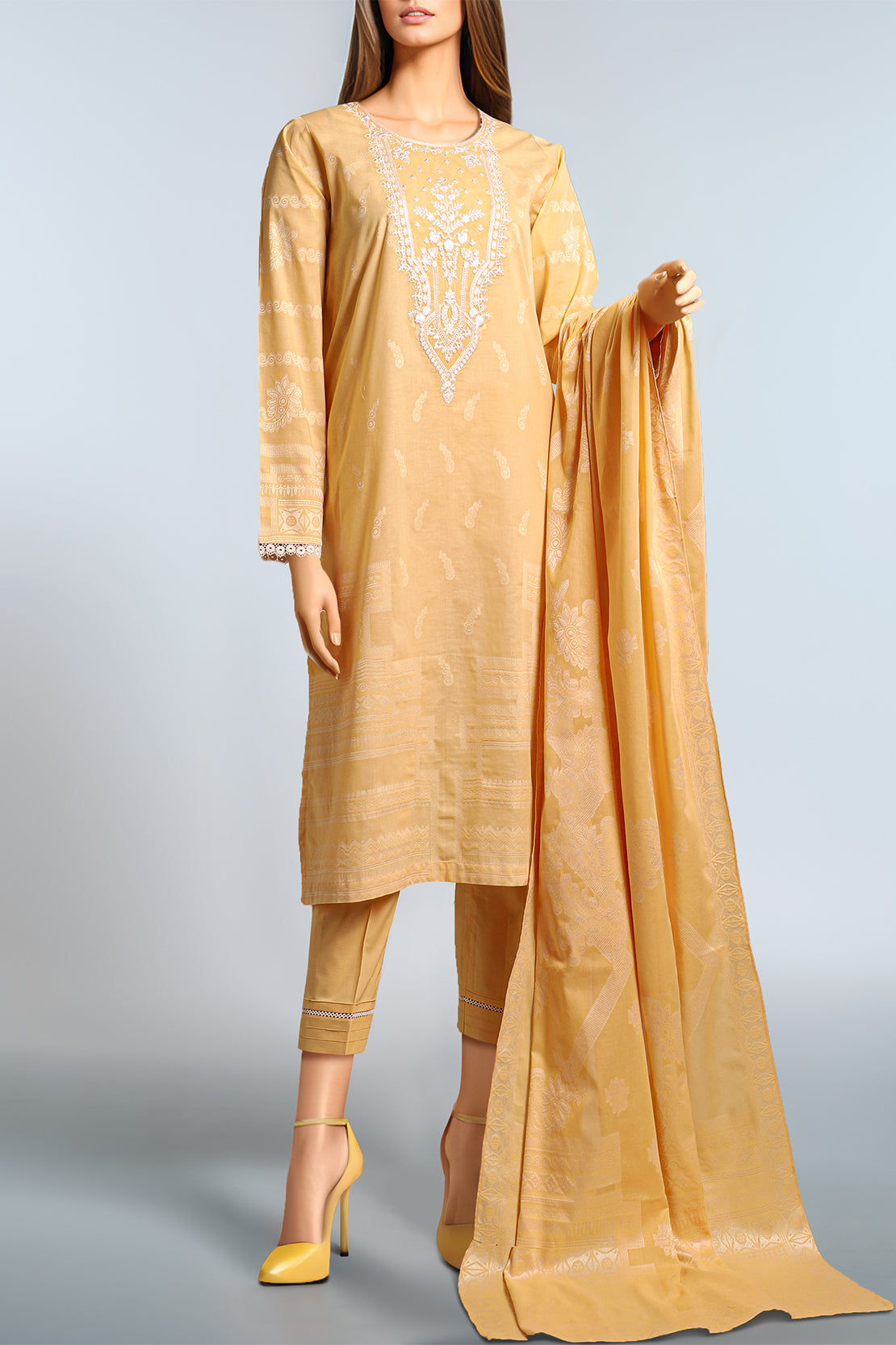 Unstitched Embroidered Jacquard Cotton Shirt60247