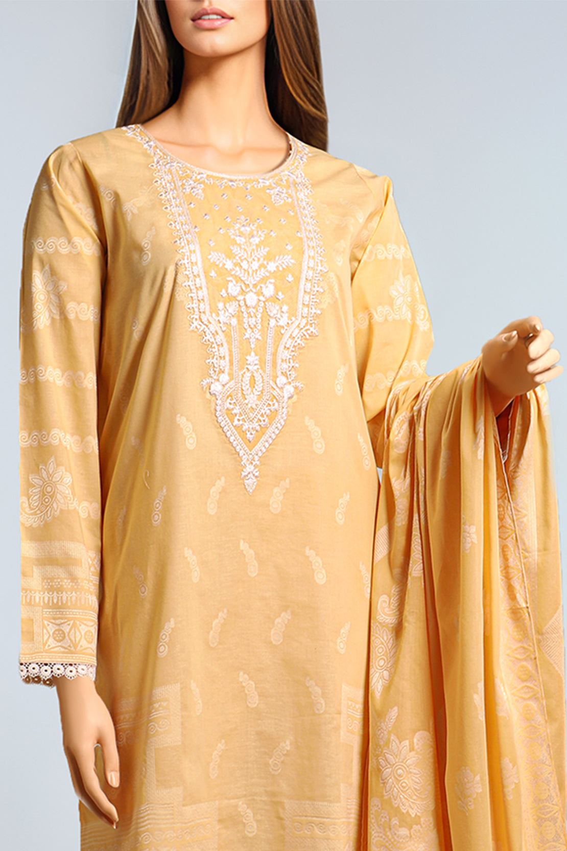 Unstitched Embroidered Jacquard Cotton Shirt60247