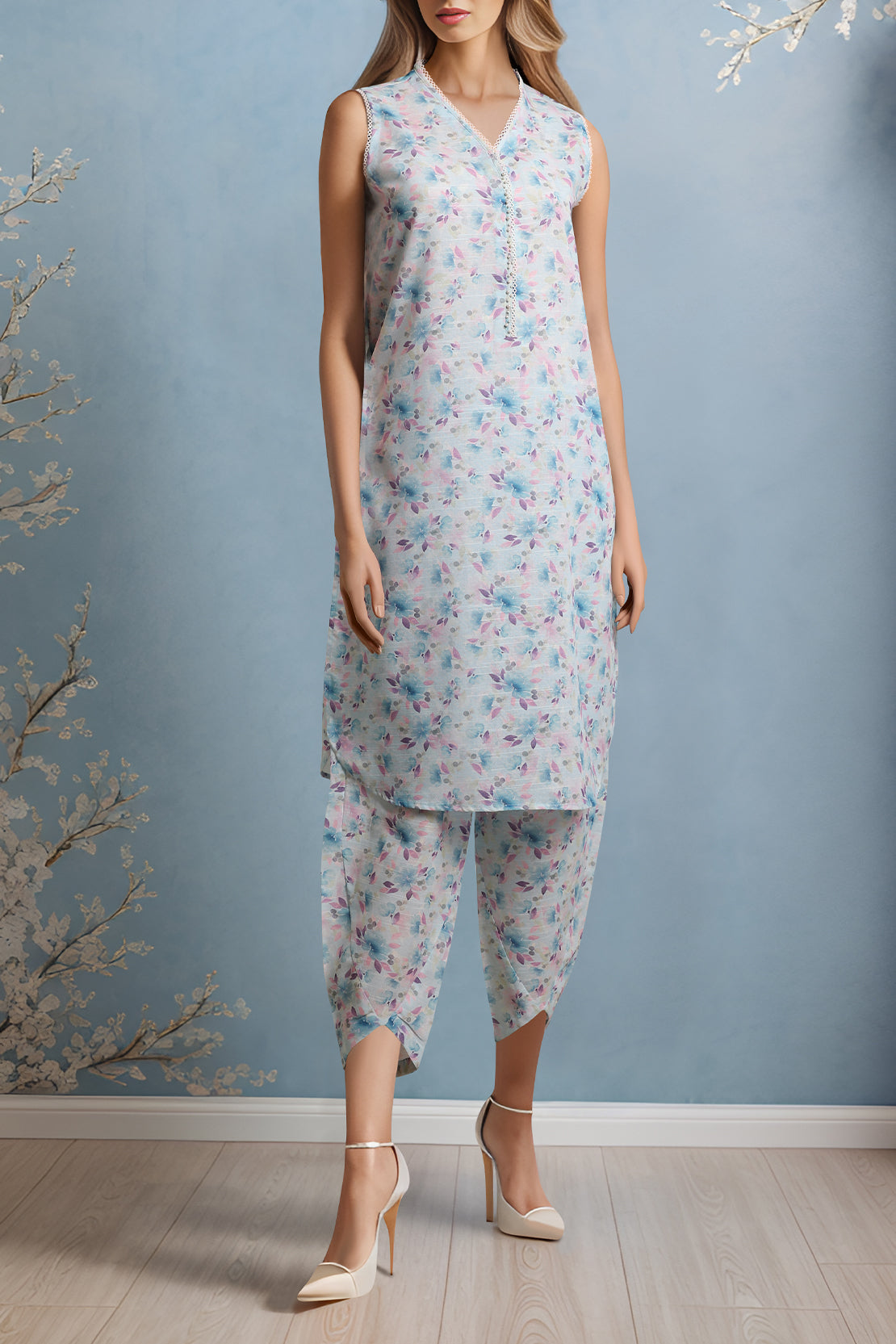 Unstitched Printed Khaddar 2 Piece (Shirt/Trouser)44817