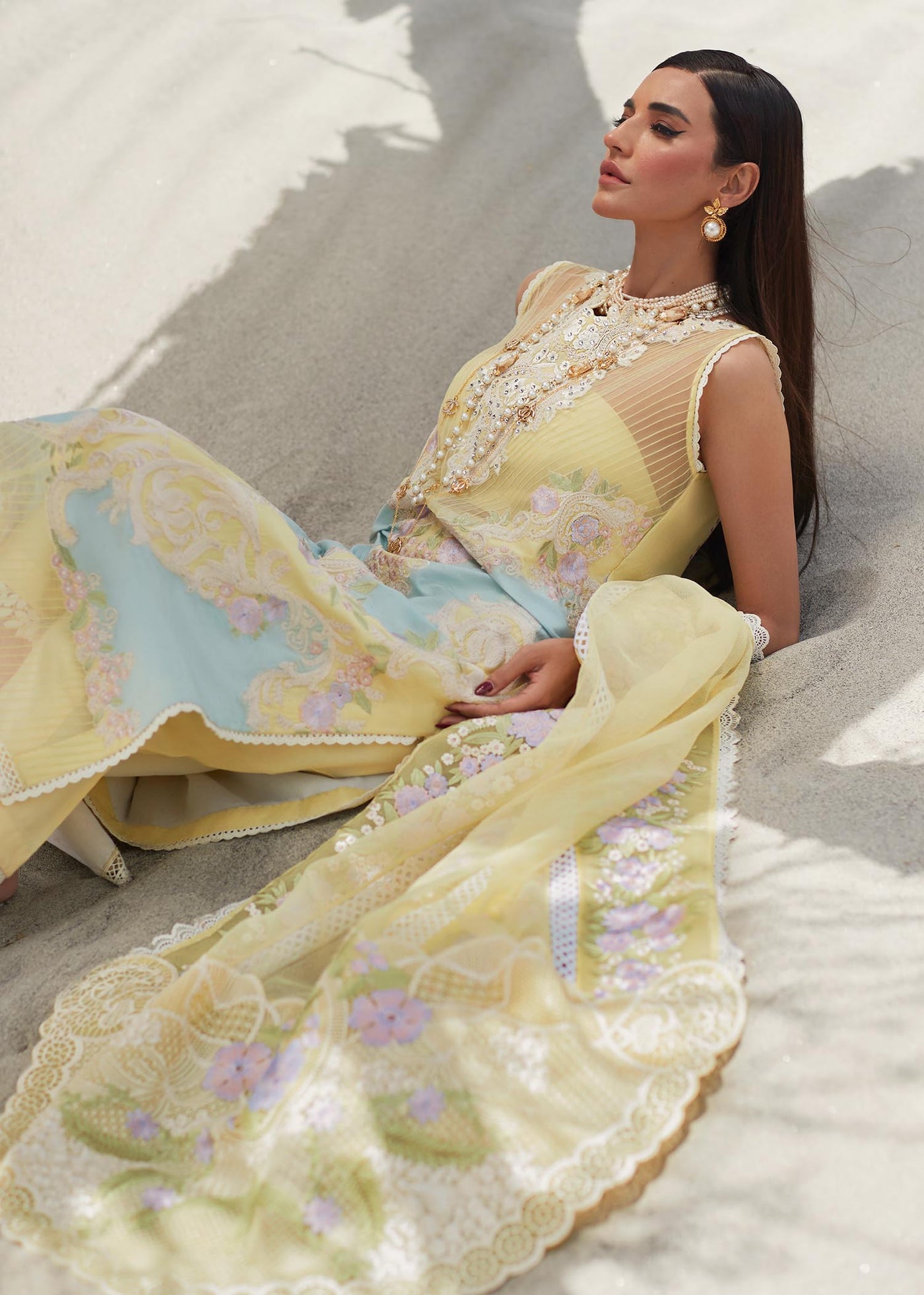 3 Piece Embroidered Dobby Jacquard Suit