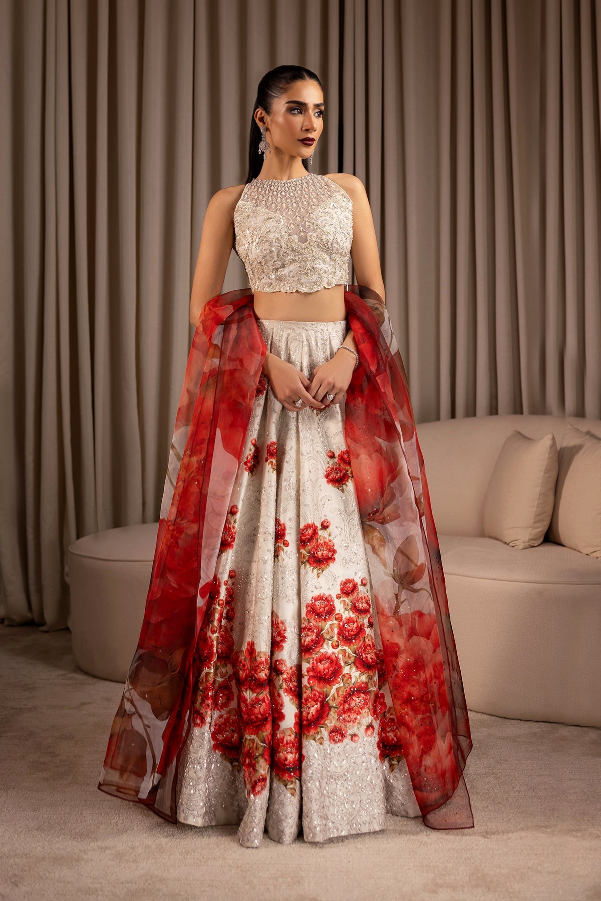 Embroidered Velvet Fabric (1Pc) | LF-CH25-02