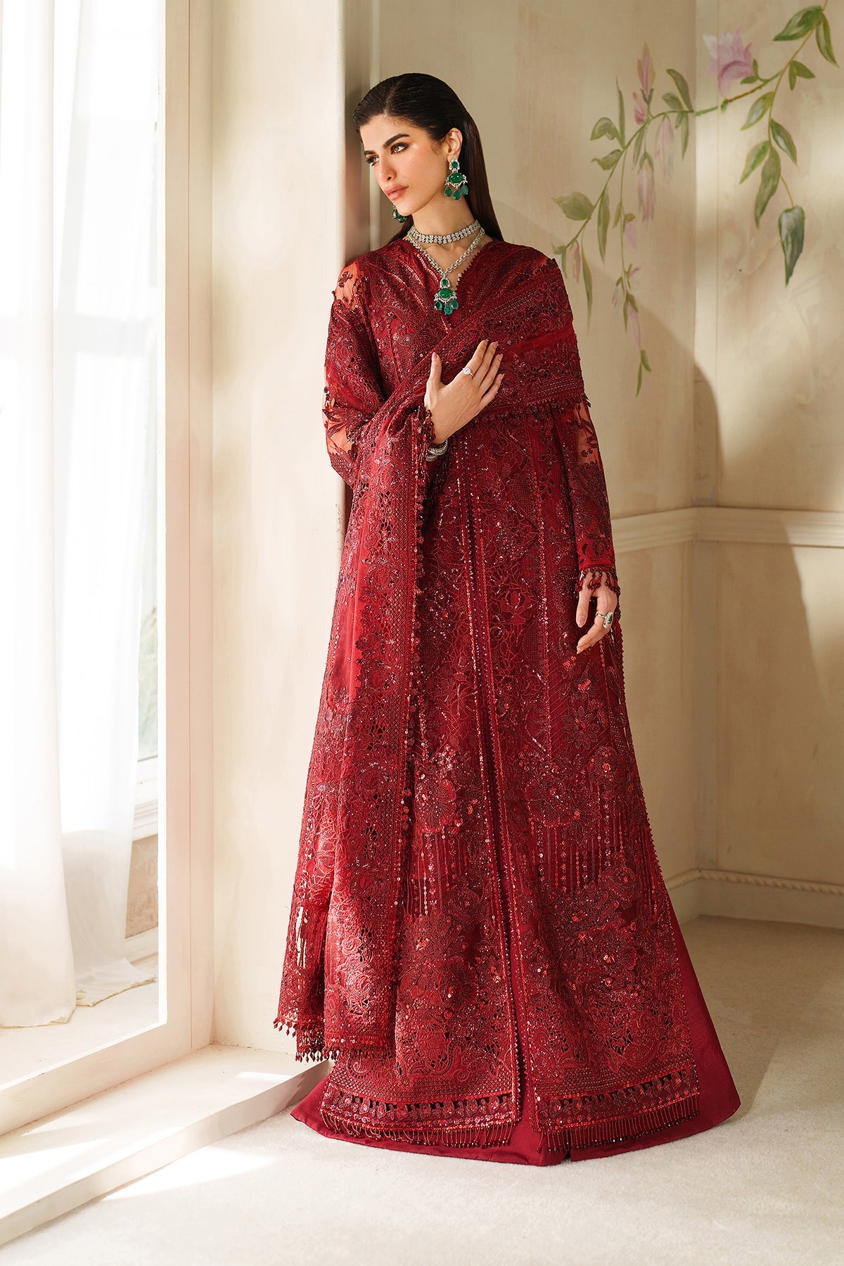 EMBROIDERED NET CH14-01 STITCHED