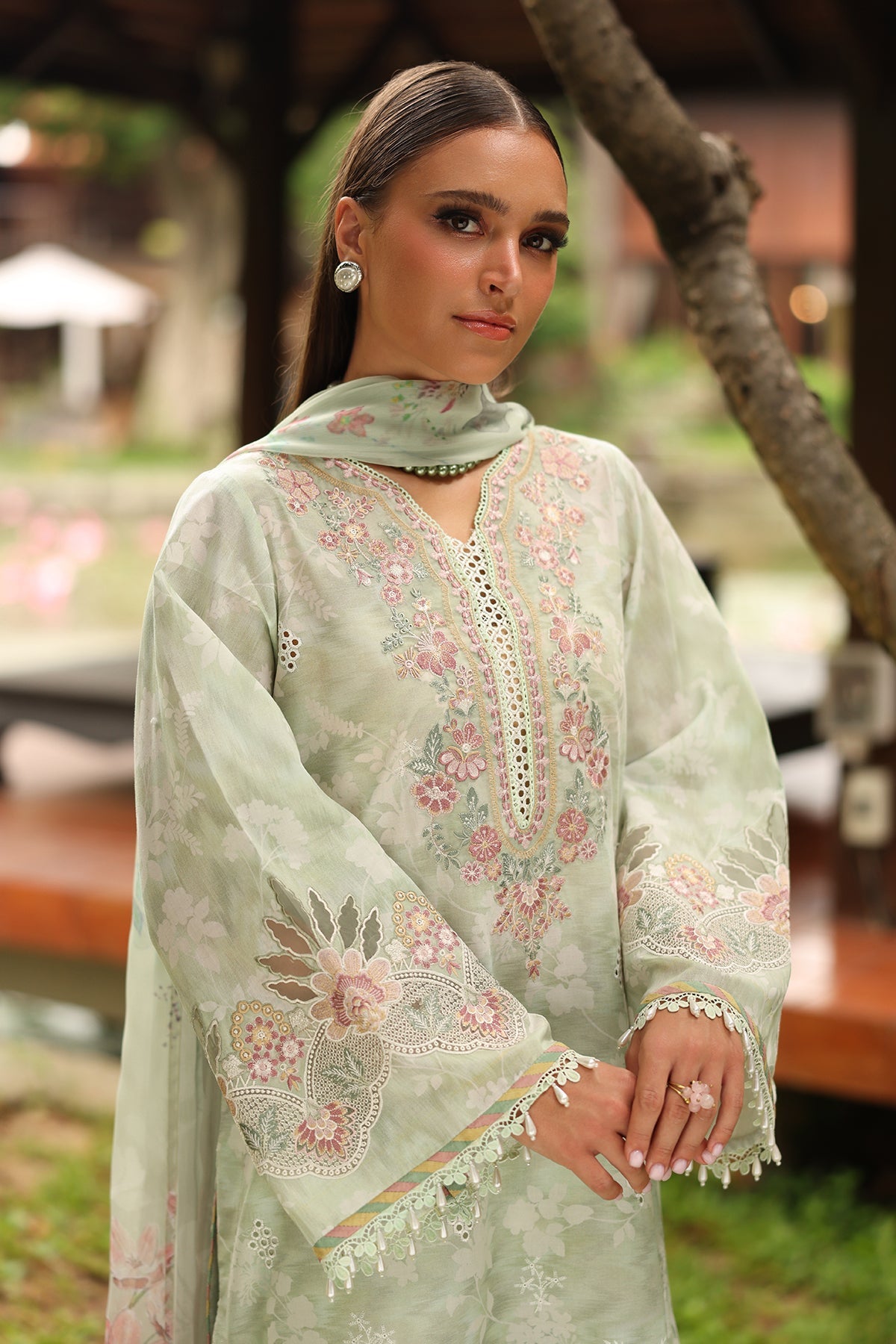 Embroidered Organza Fabric (1Pc) | LF-907