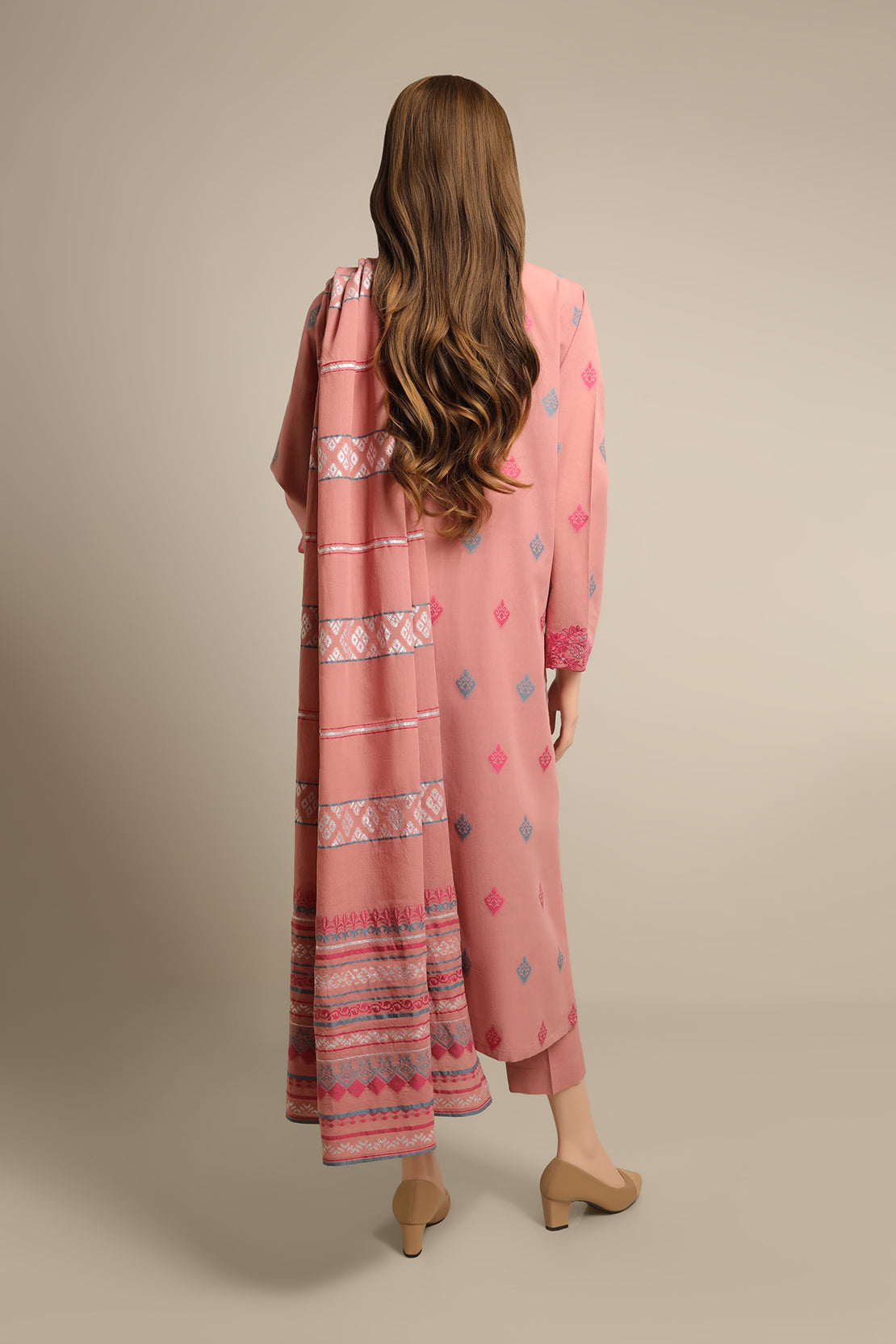Unstitched Embroidered Cotton Jacquard Shirt60452