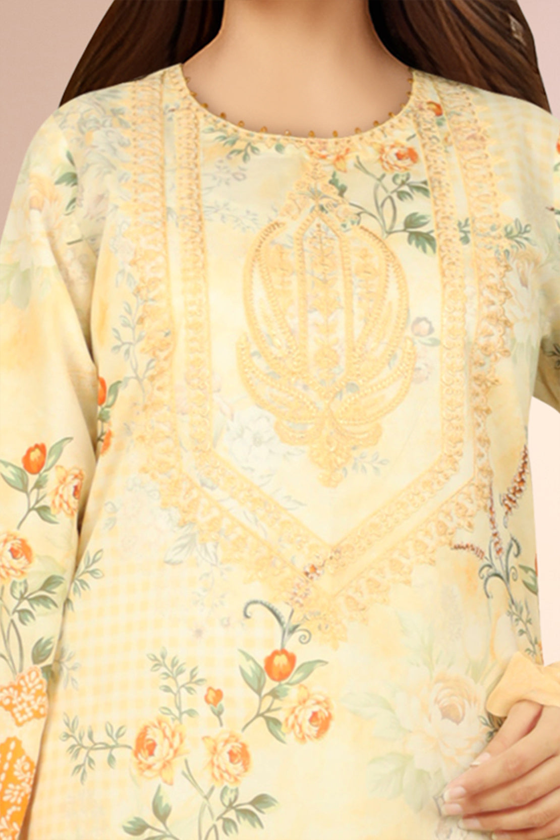 Unstitched Embroidered Lawn 3 Piece With Chiffon Dupatta52428