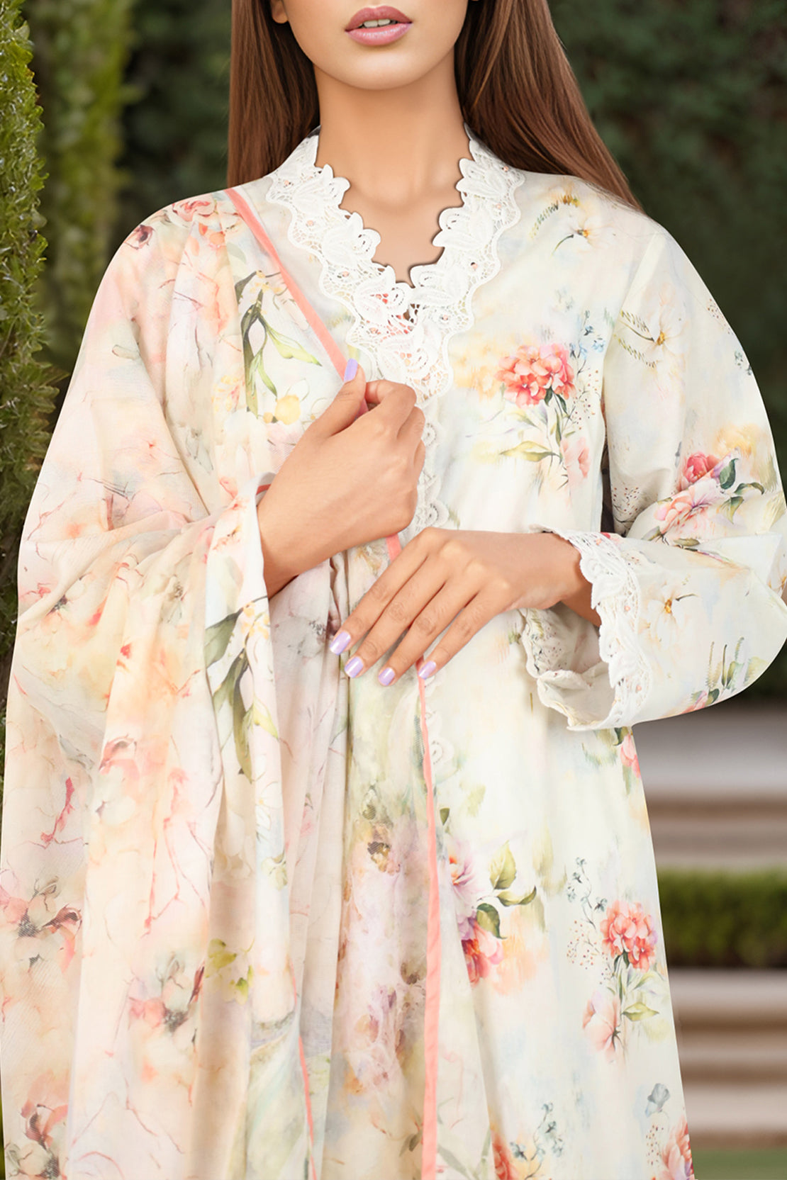 Unstitched Self Jacquard 3 Piece With Chiffon Dupatta60133