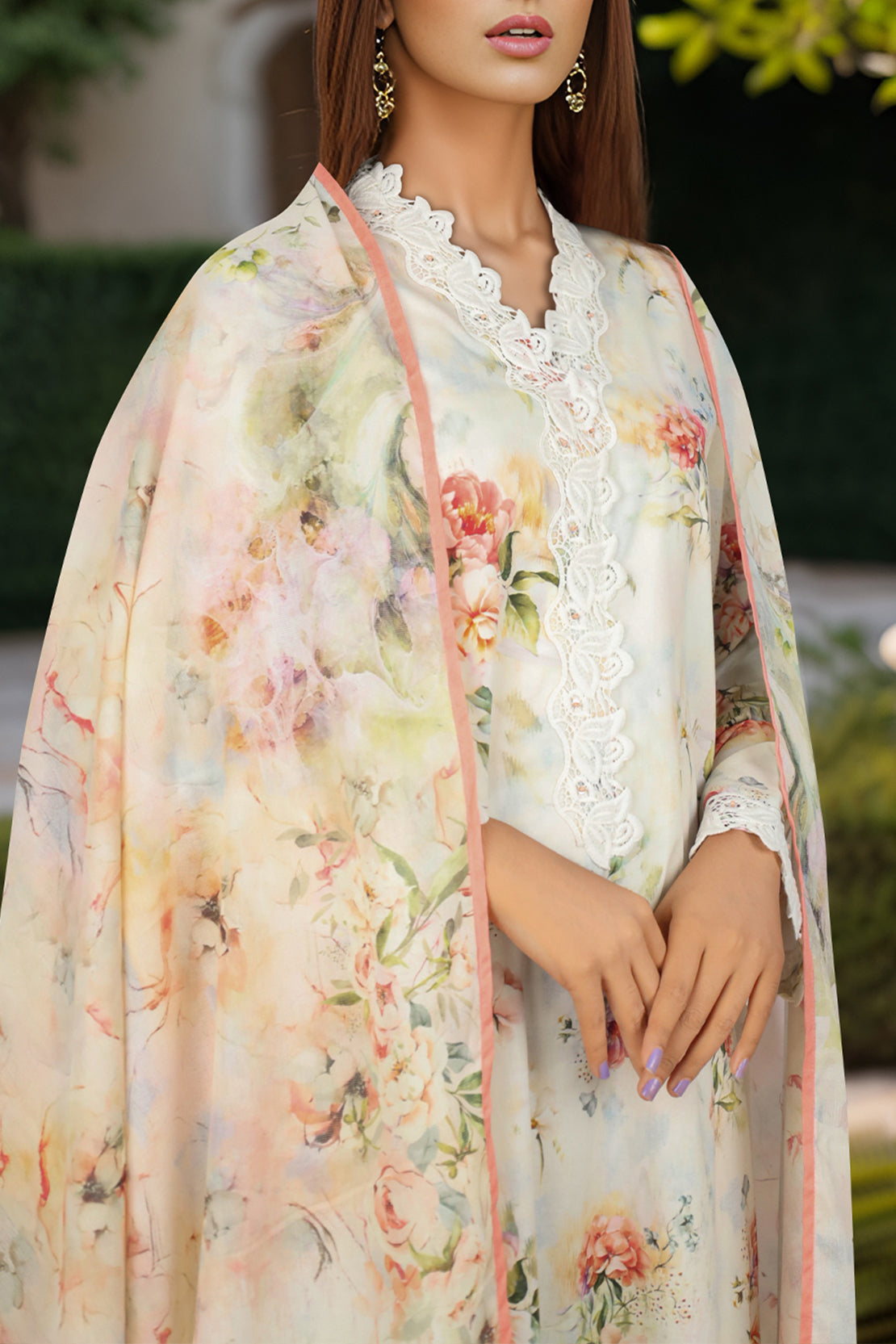 Unstitched Self Jacquard 3 Piece With Chiffon Dupatta60133