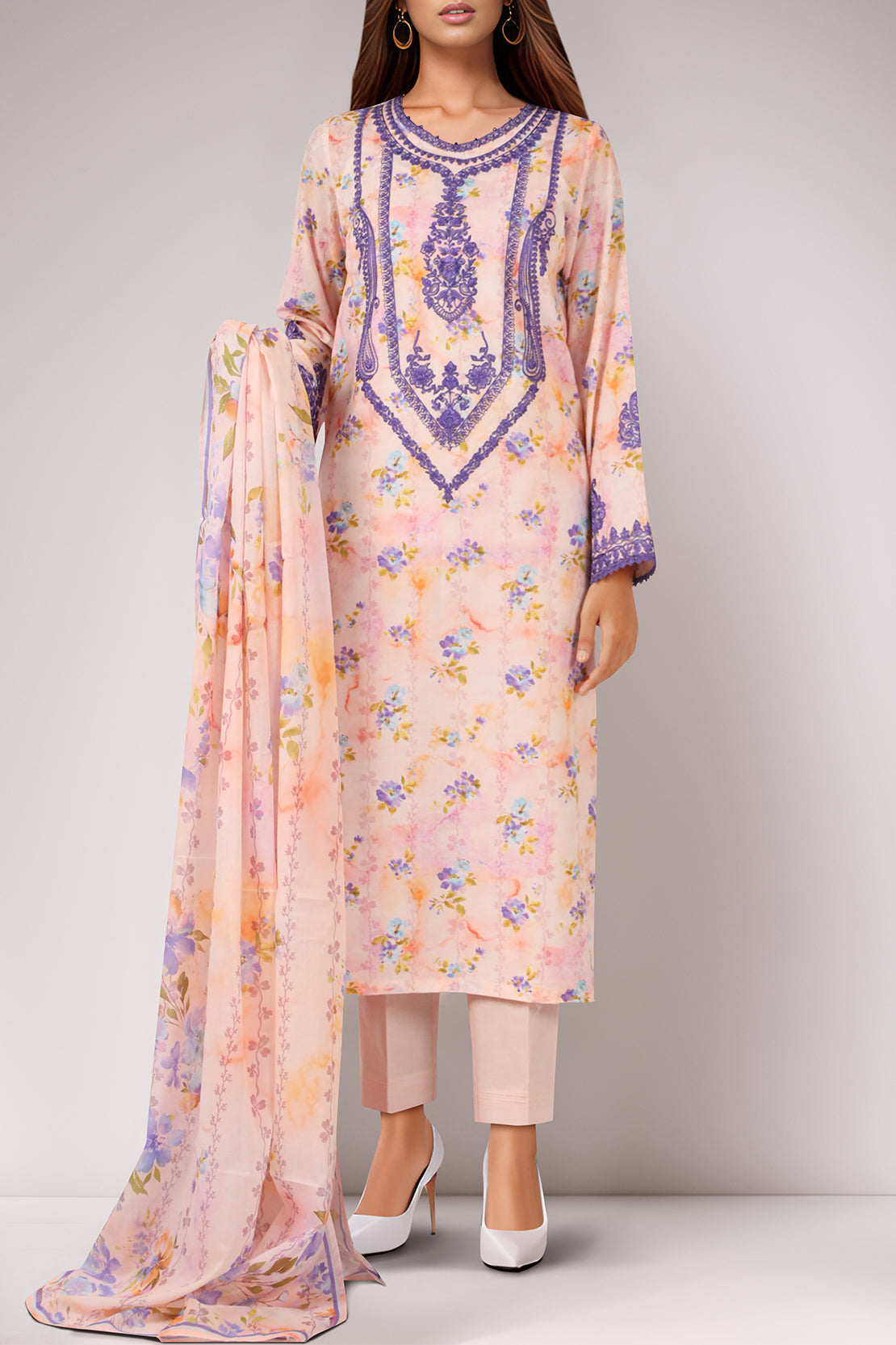 Unstitched Printed Embroidered Self Jacquard 2 Piece (Shirt/Trouser)59026