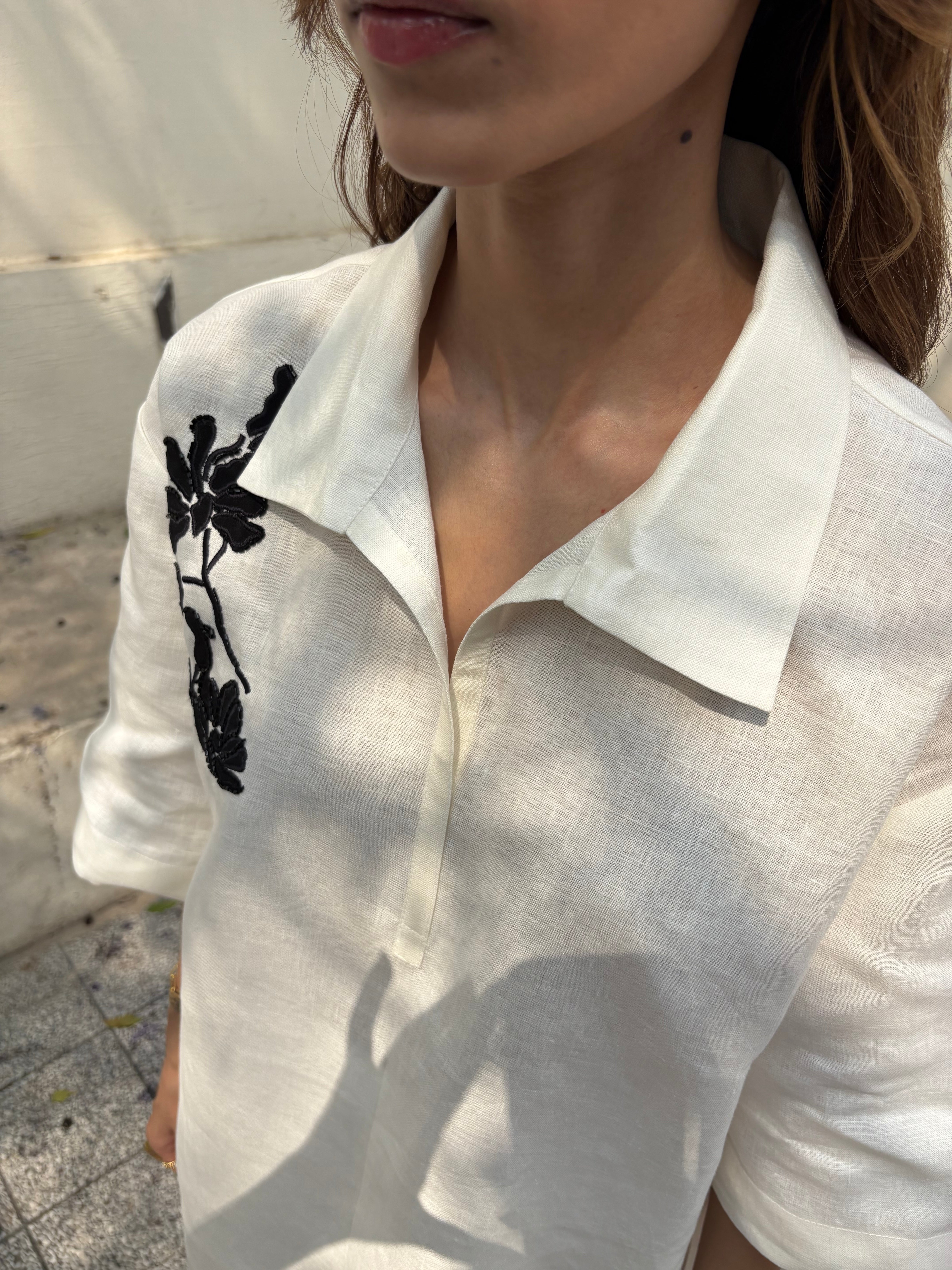 Coco White Linen Set