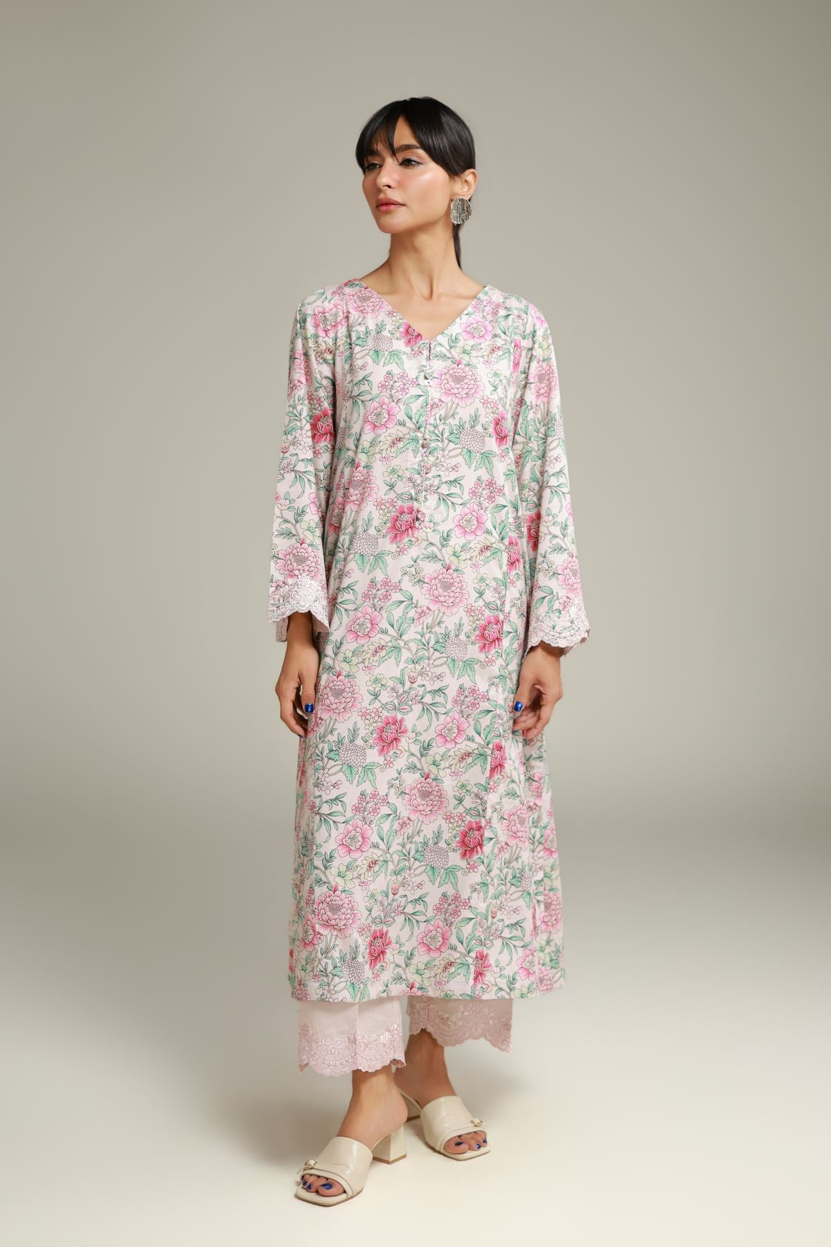 Floral Embroidered Pants