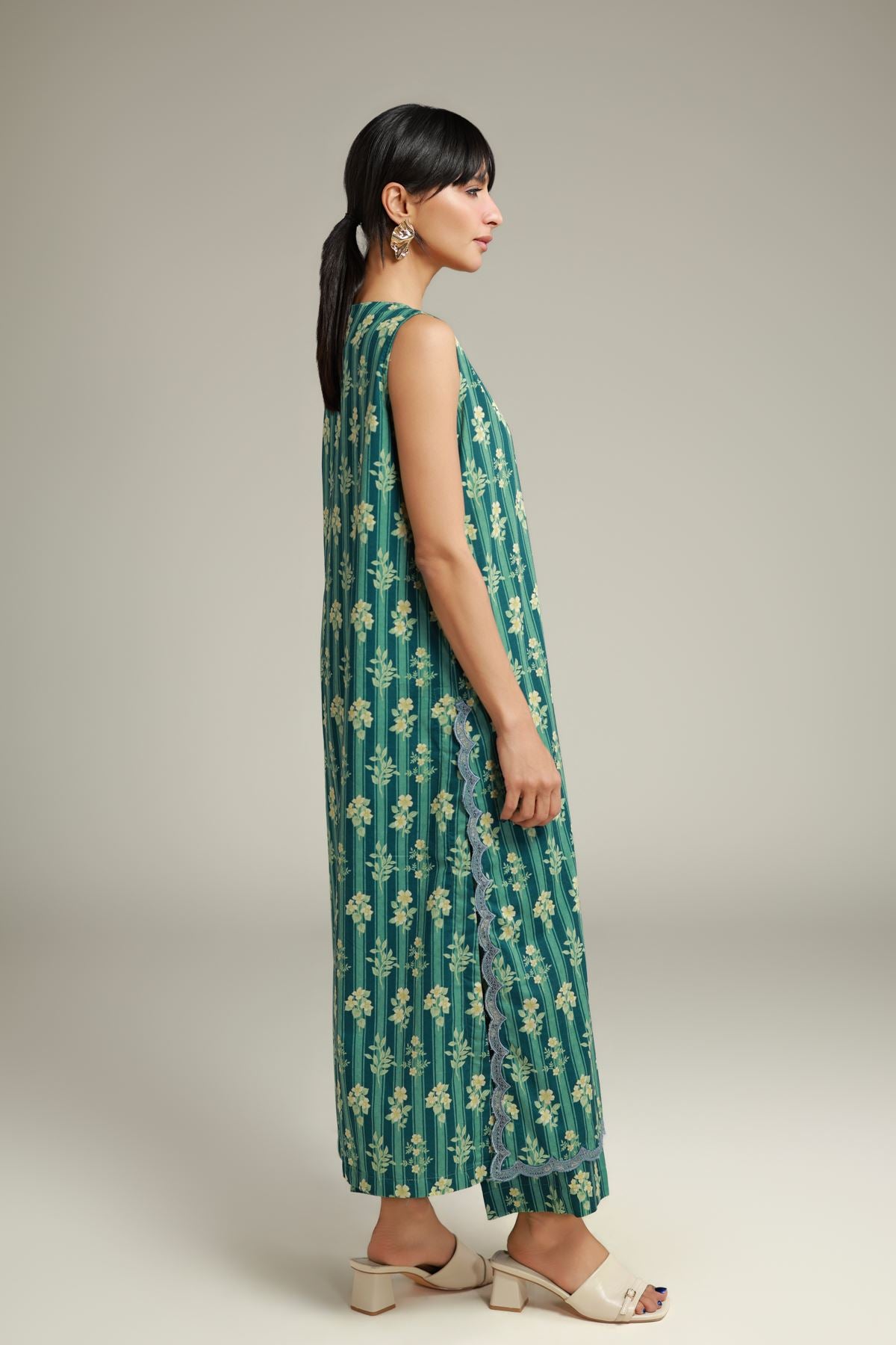 Teal Cotton Pants
