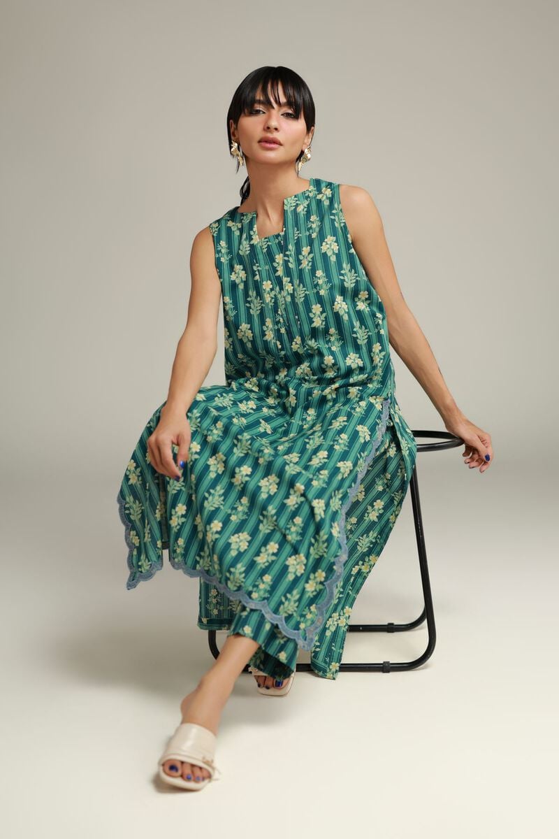 Teal Cotton Pants