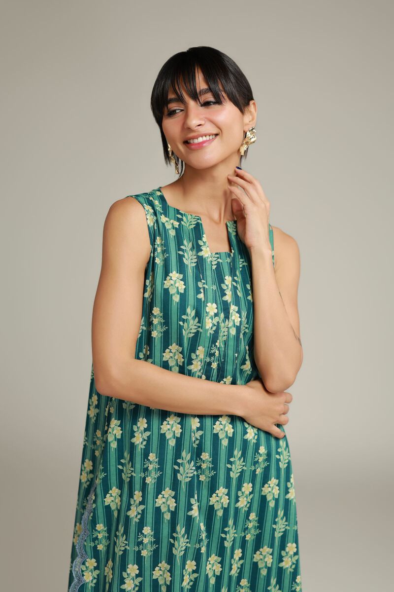 Teal Cotton Kurta