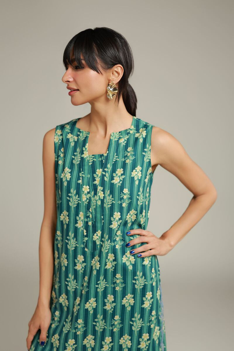 Teal Cotton Kurta