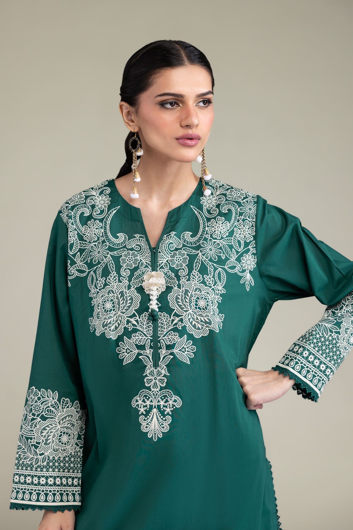 Green Cambric Kurta
