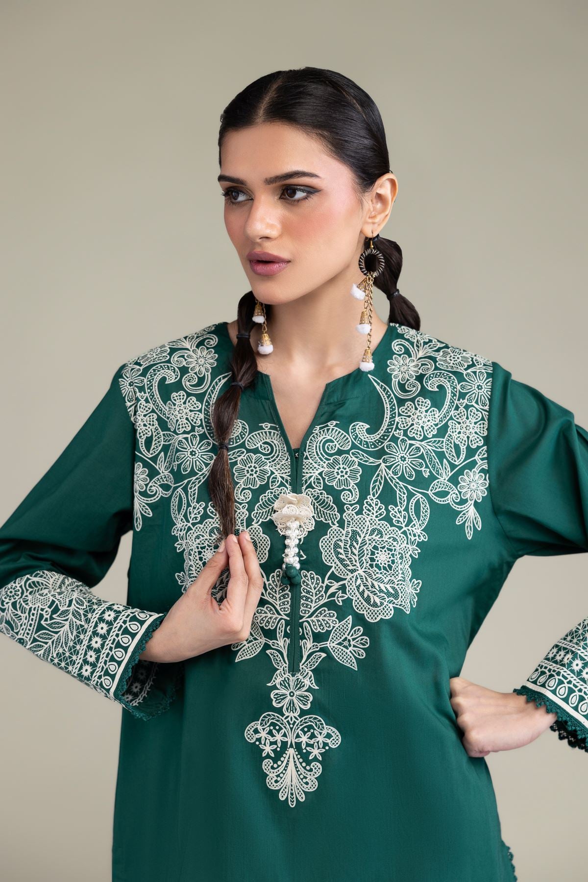 Green Cambric Kurta