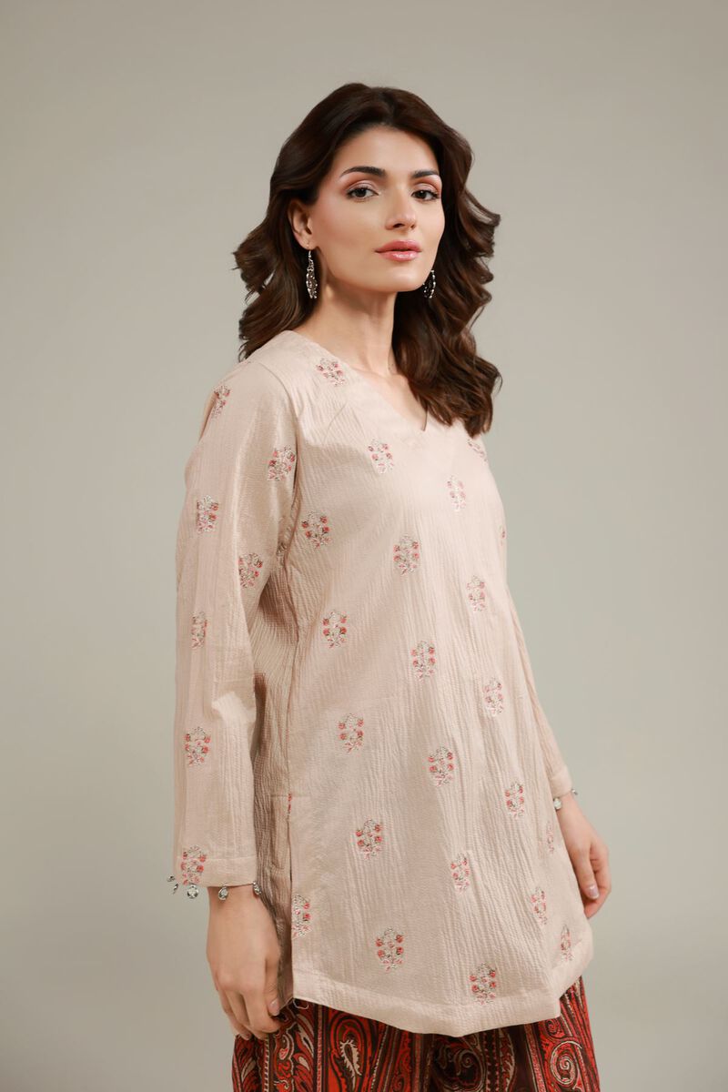 Floral Crinkled Kurta