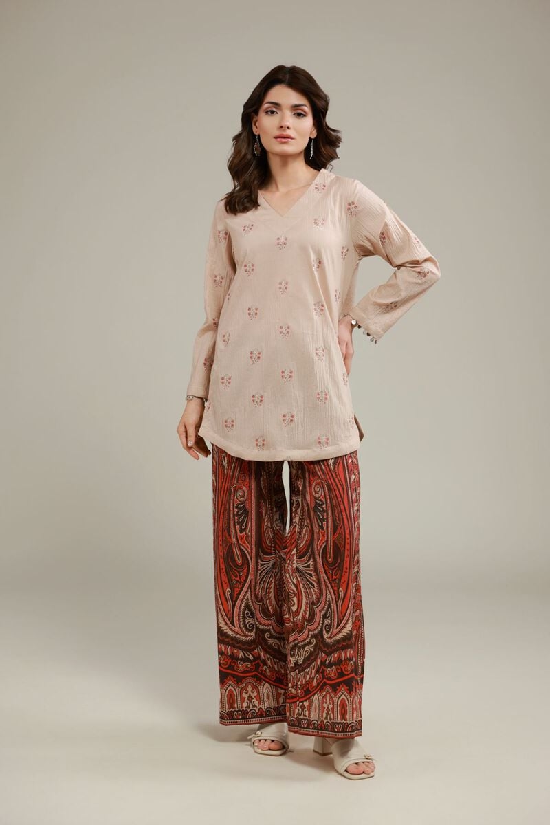 Floral Crinkled Kurta