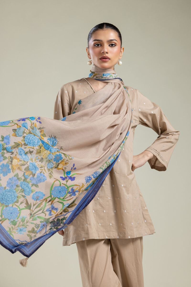 Beige Lawn Dupatta