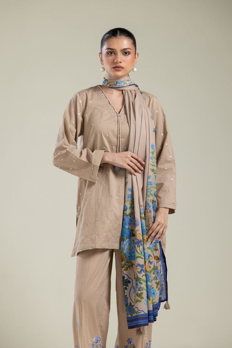 Beige Lawn Dupatta