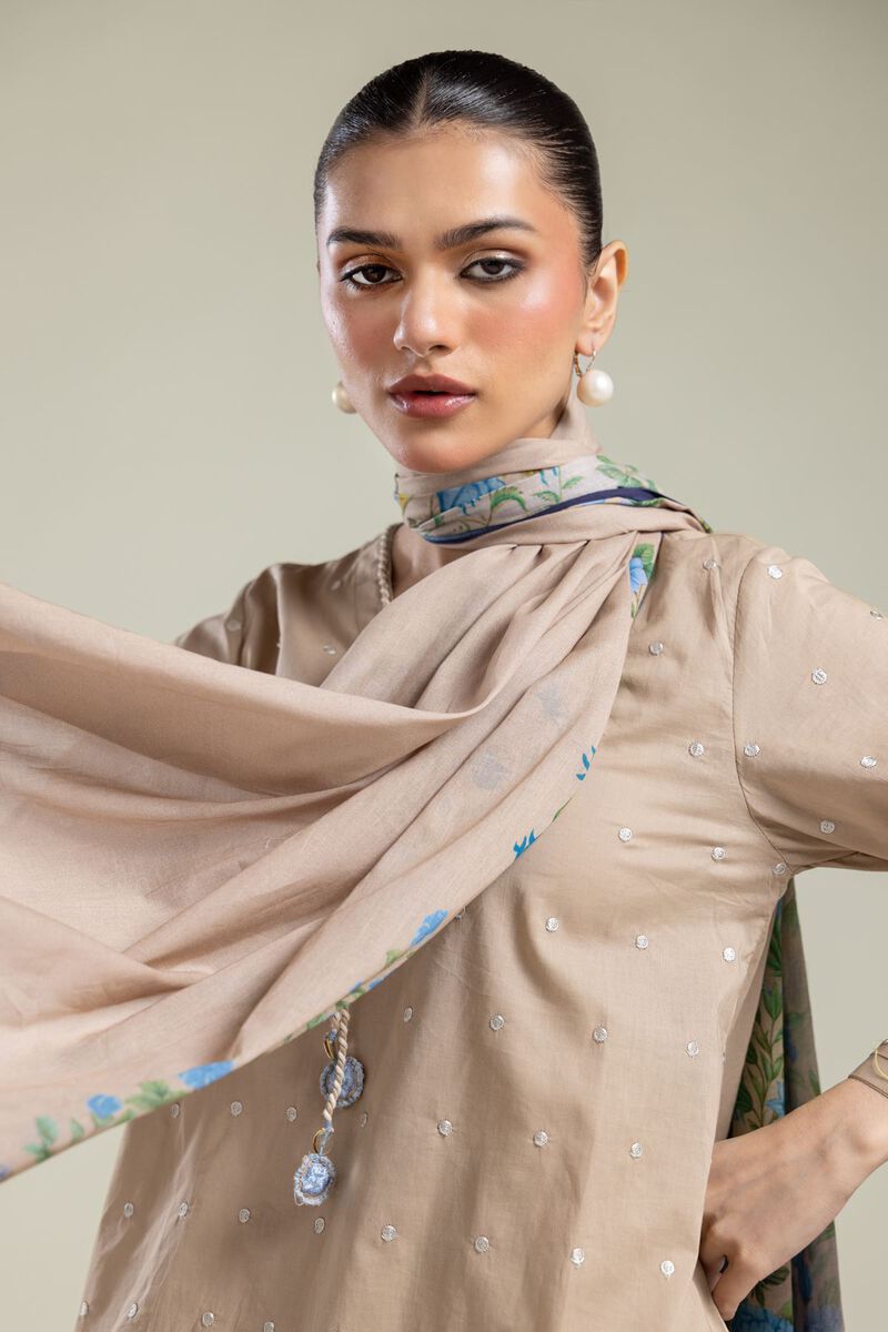 Beige Lawn Dupatta