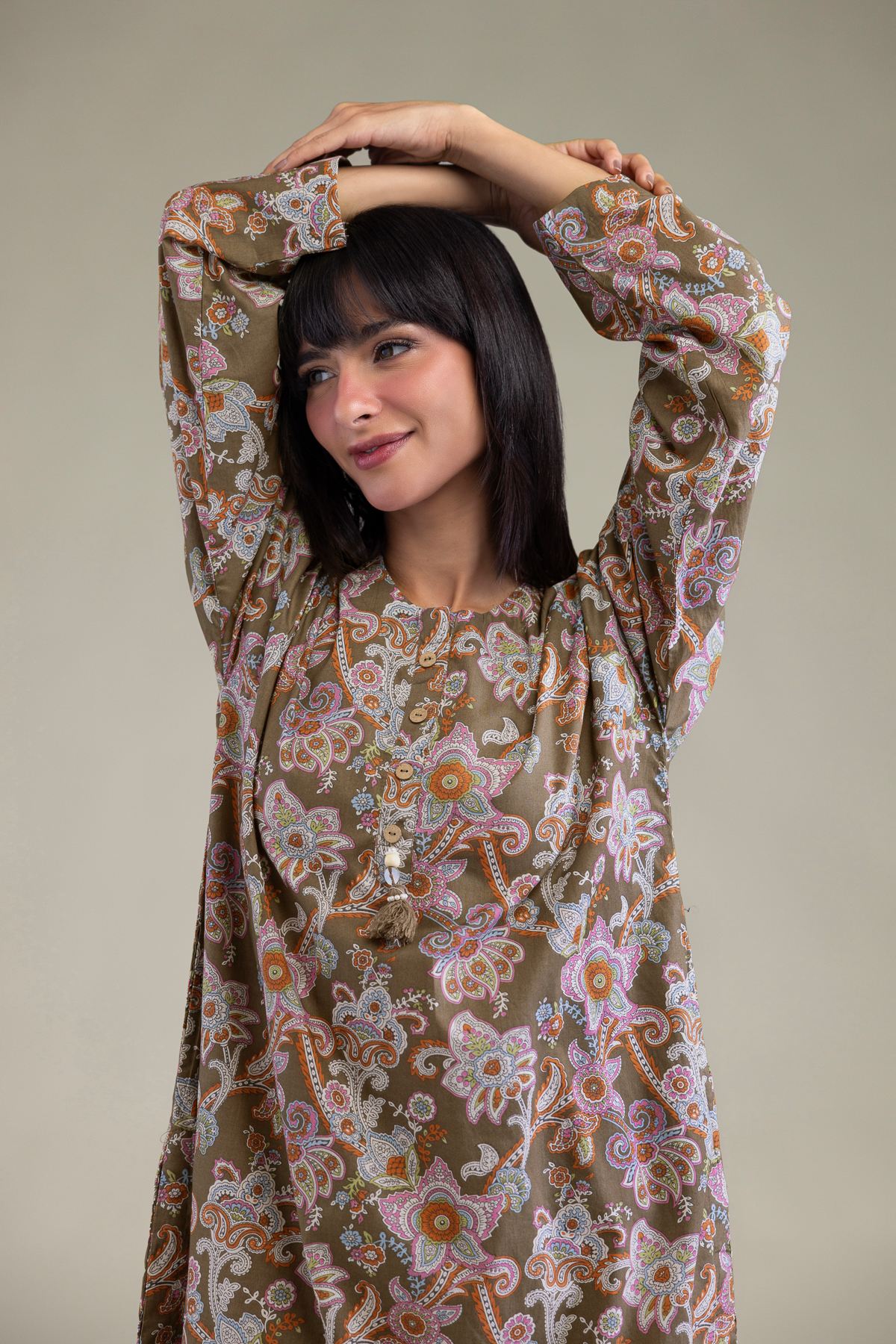 Brown Cambric Kurta