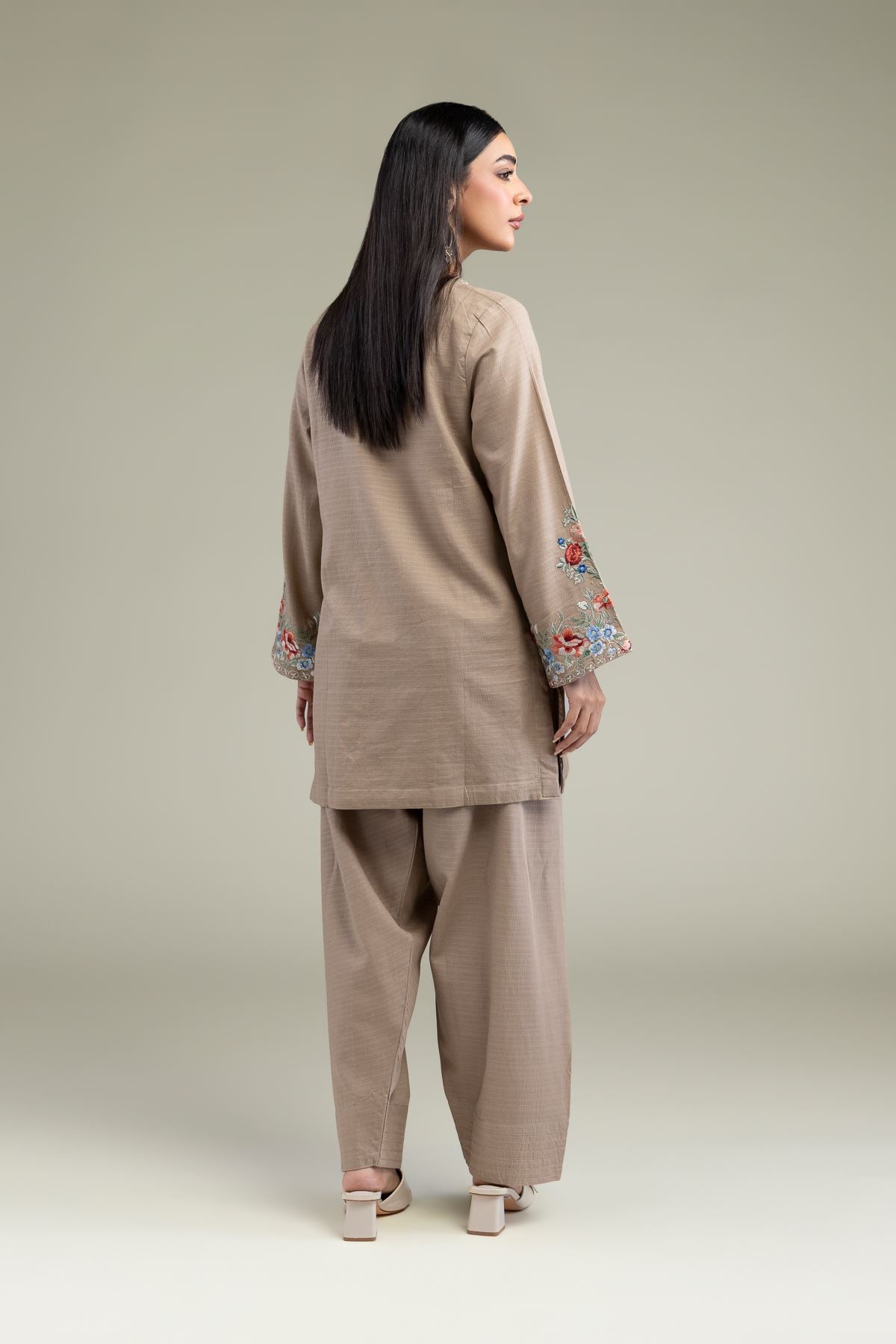 Floral Beige Kurta