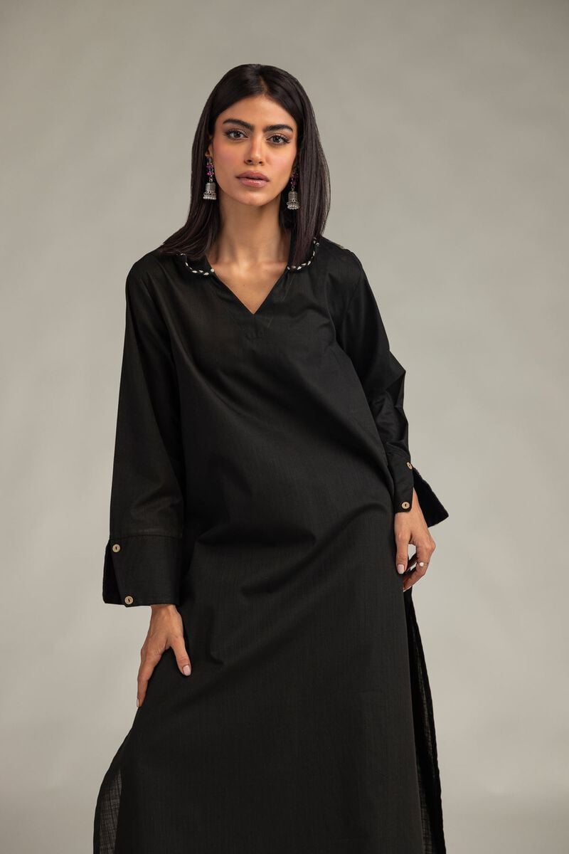 Long Black Kurta