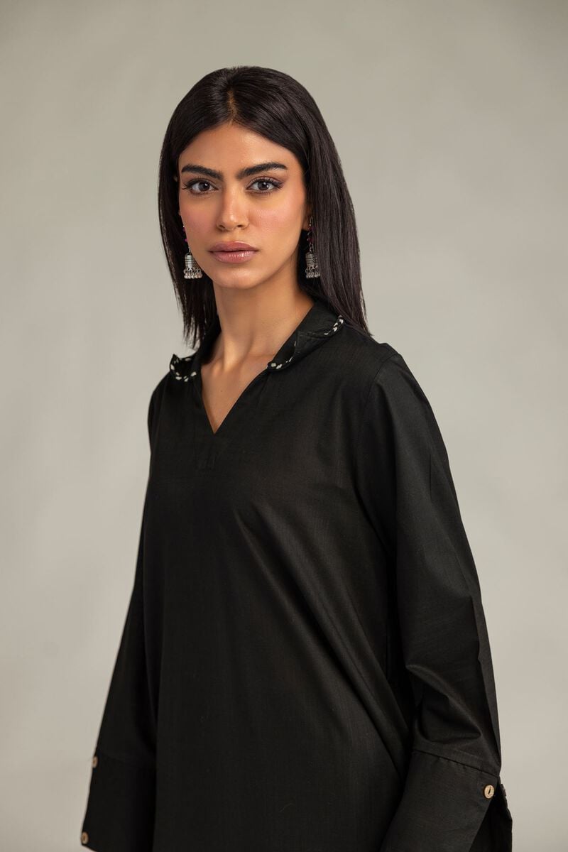 Long Black Kurta
