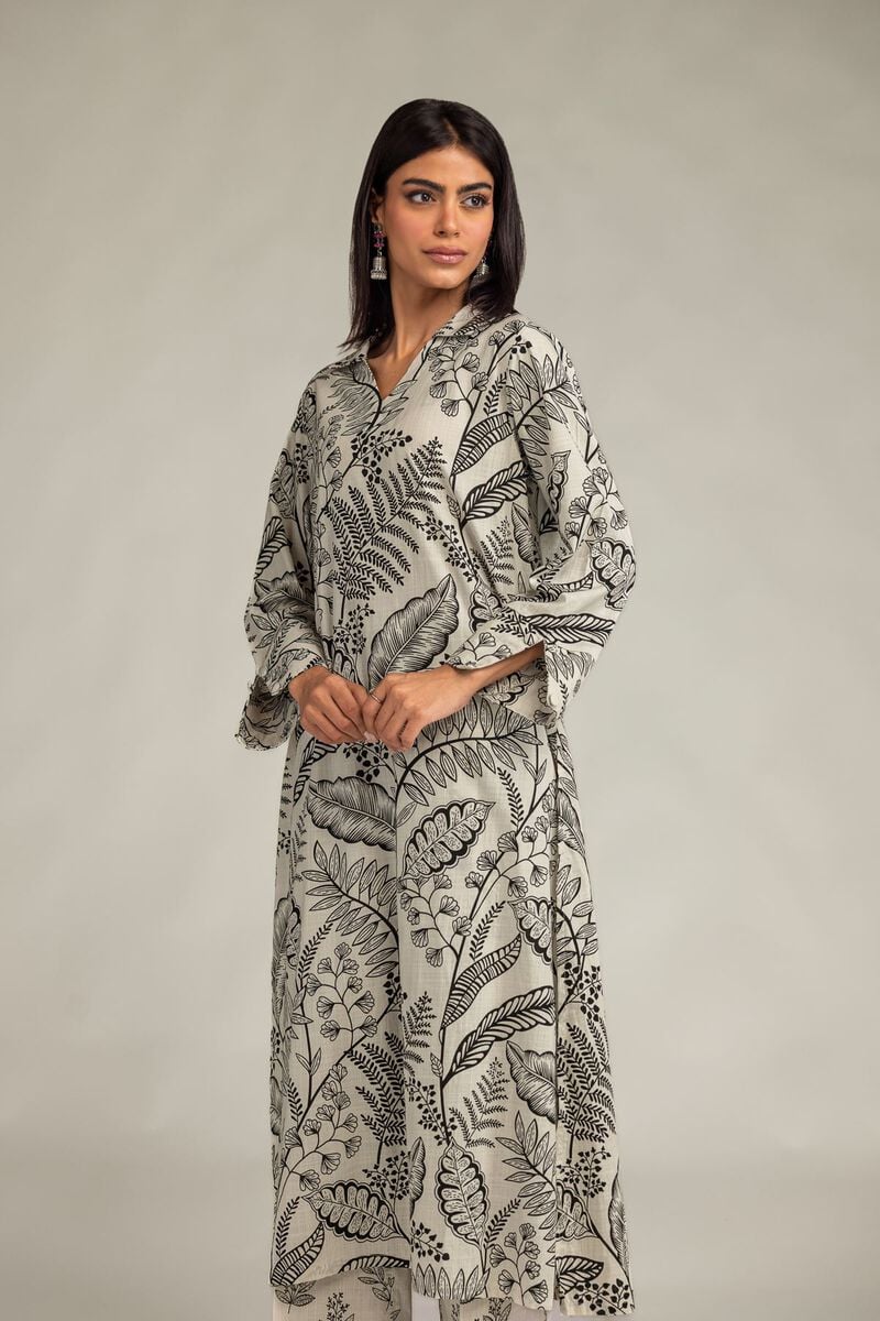 V-Neck Longline Kurta
