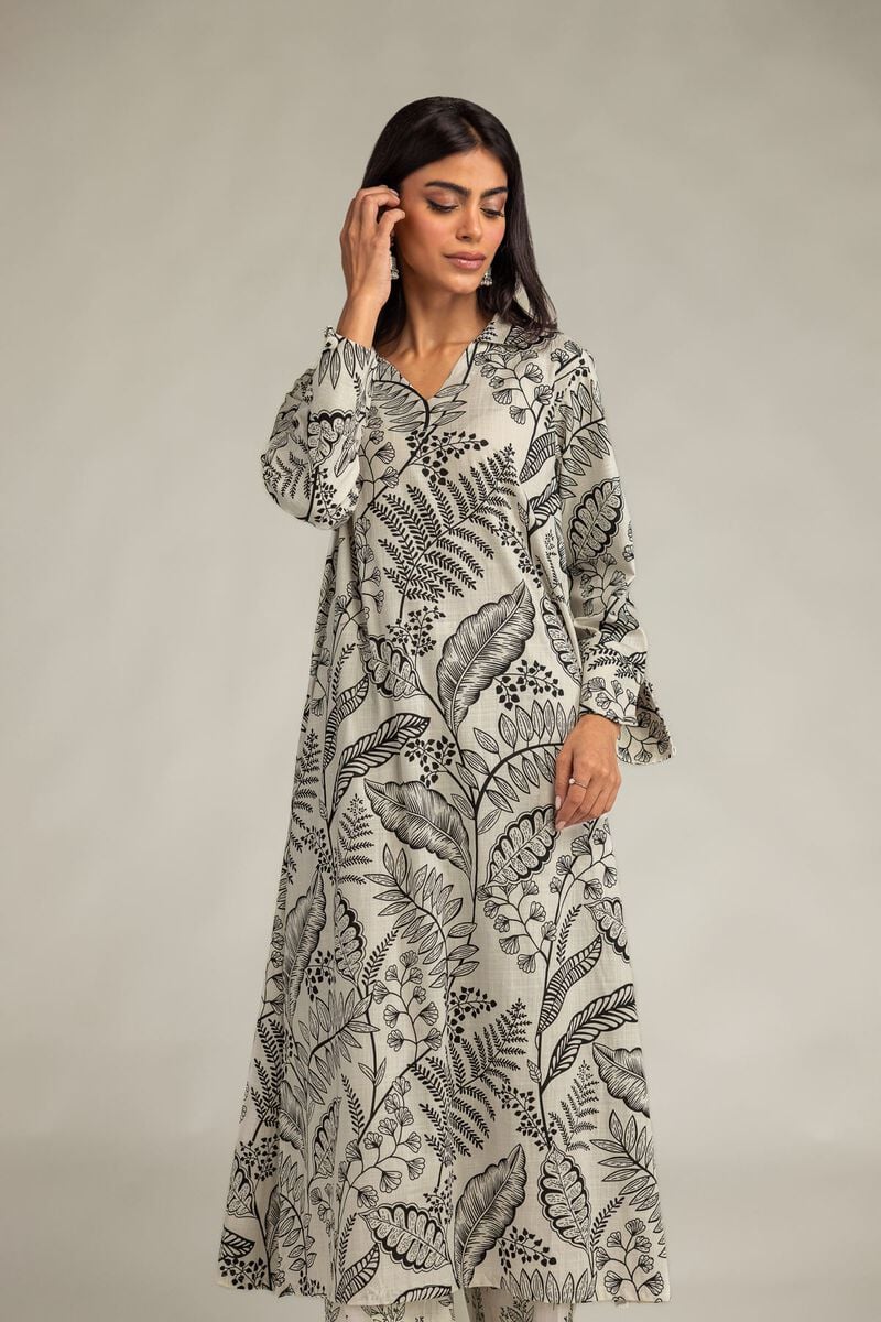 V-Neck Longline Kurta