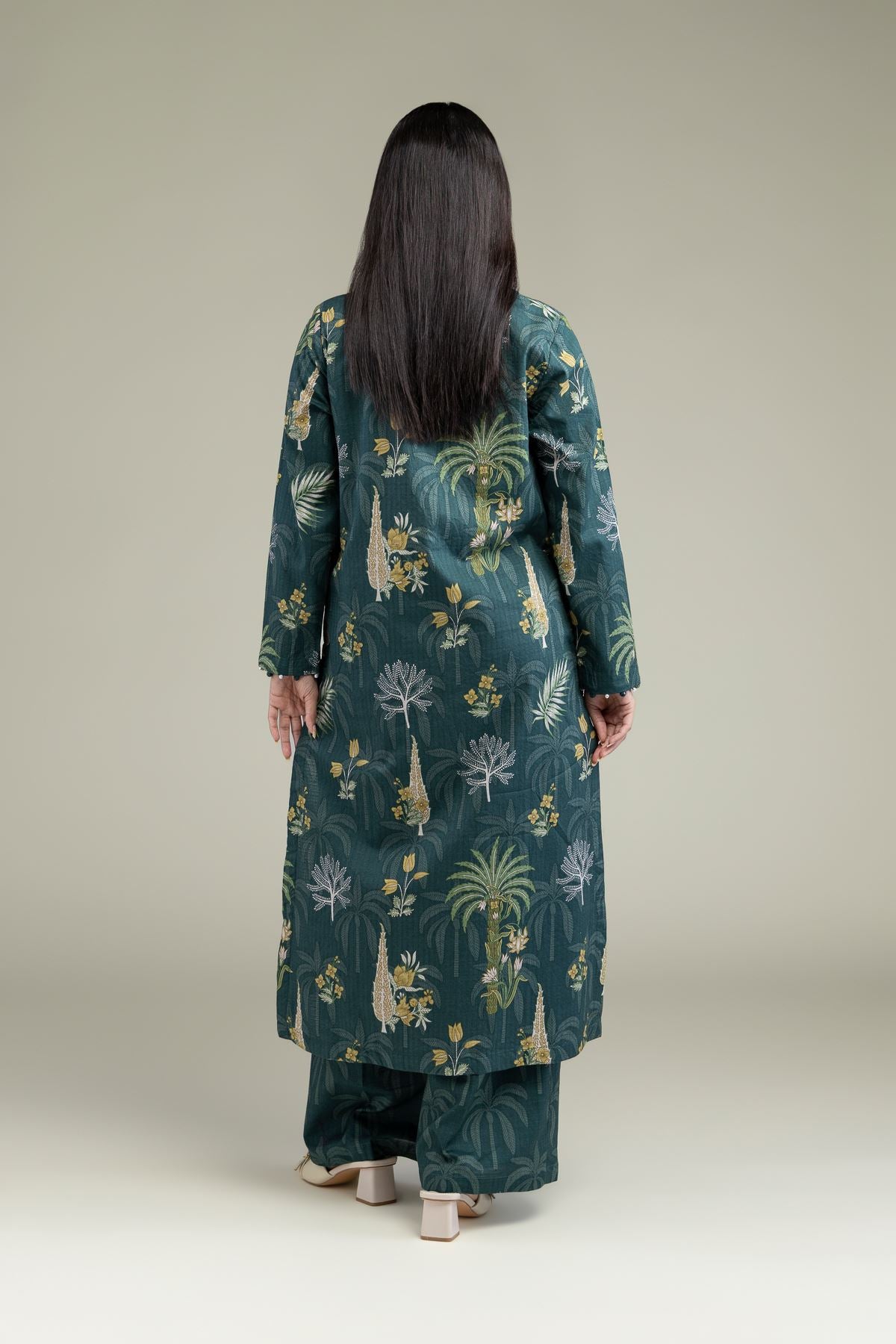 Floral V-Neck Kurta